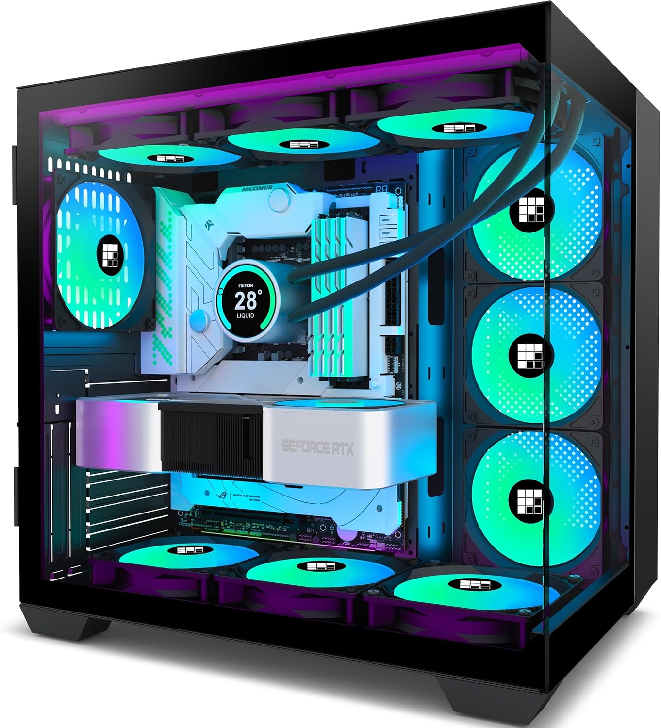 F600 PC Case - Pre-Installed 6 PWM ARGB Fan