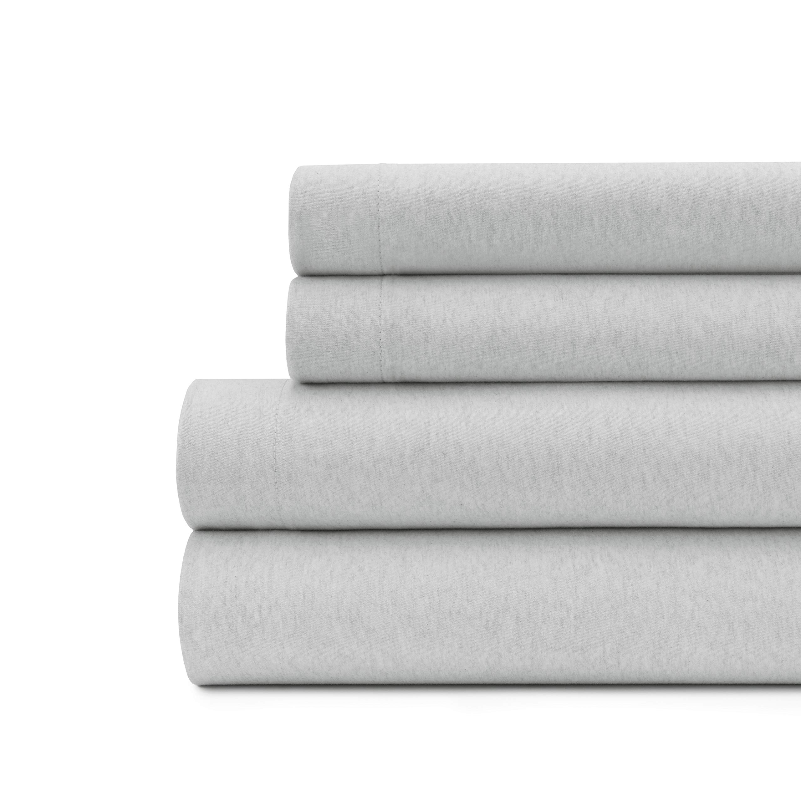 Briarwood HomeHeather Flannel Sheet Set, 100% Organic Cotton, Six-Fold Brushed, Super Soft, Warm, Deep Pocket Turkish Bedding with NanoTech Infuse for Enhanced Durability (Cloud Grey, Queen)