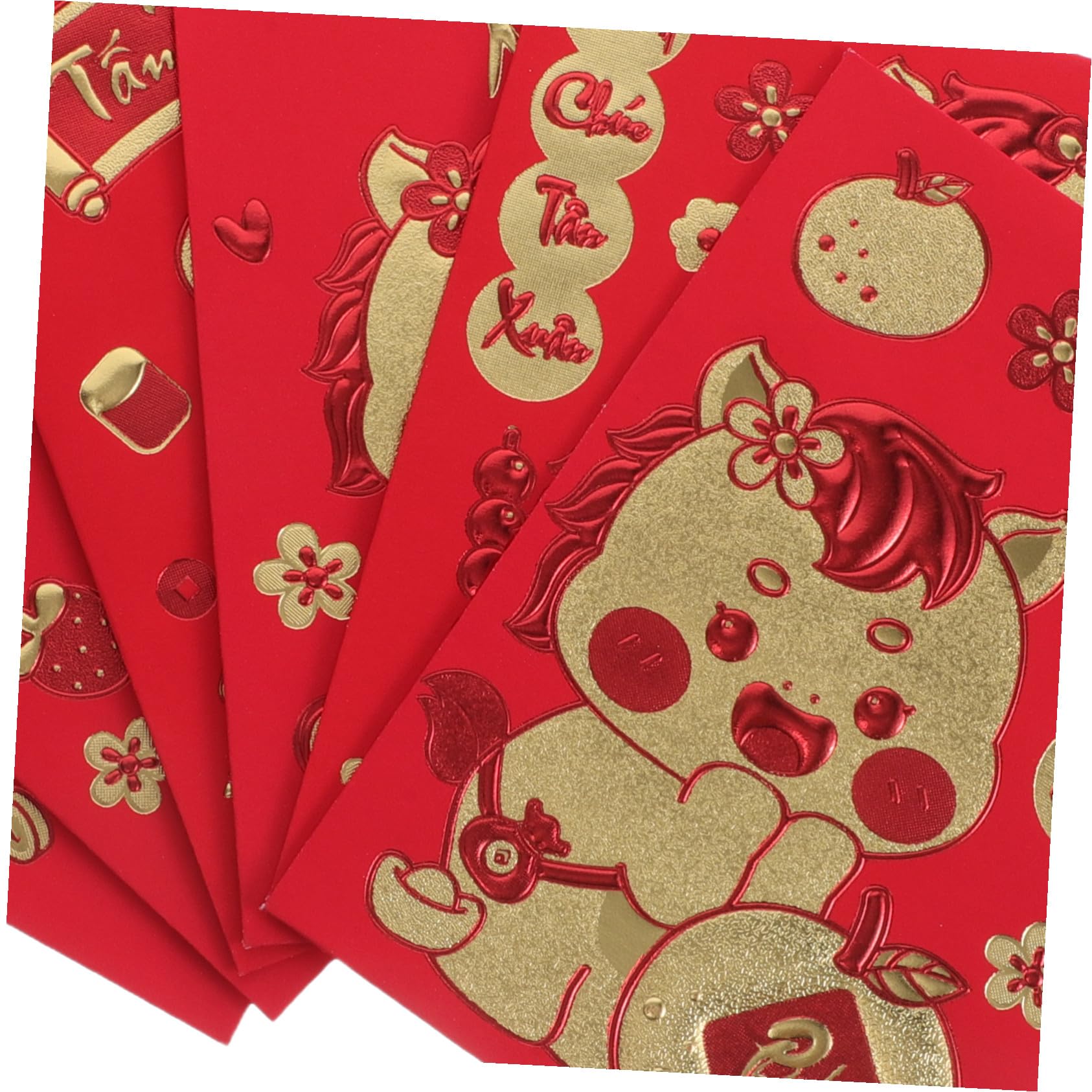 Angoily 360 Pezzi Buste Rosse Piccole Cinesi per Capodanno Design Tema Cavallo per Festa Stagionale Matrimoni e Compleanni per Regalare Soldi Fortunati