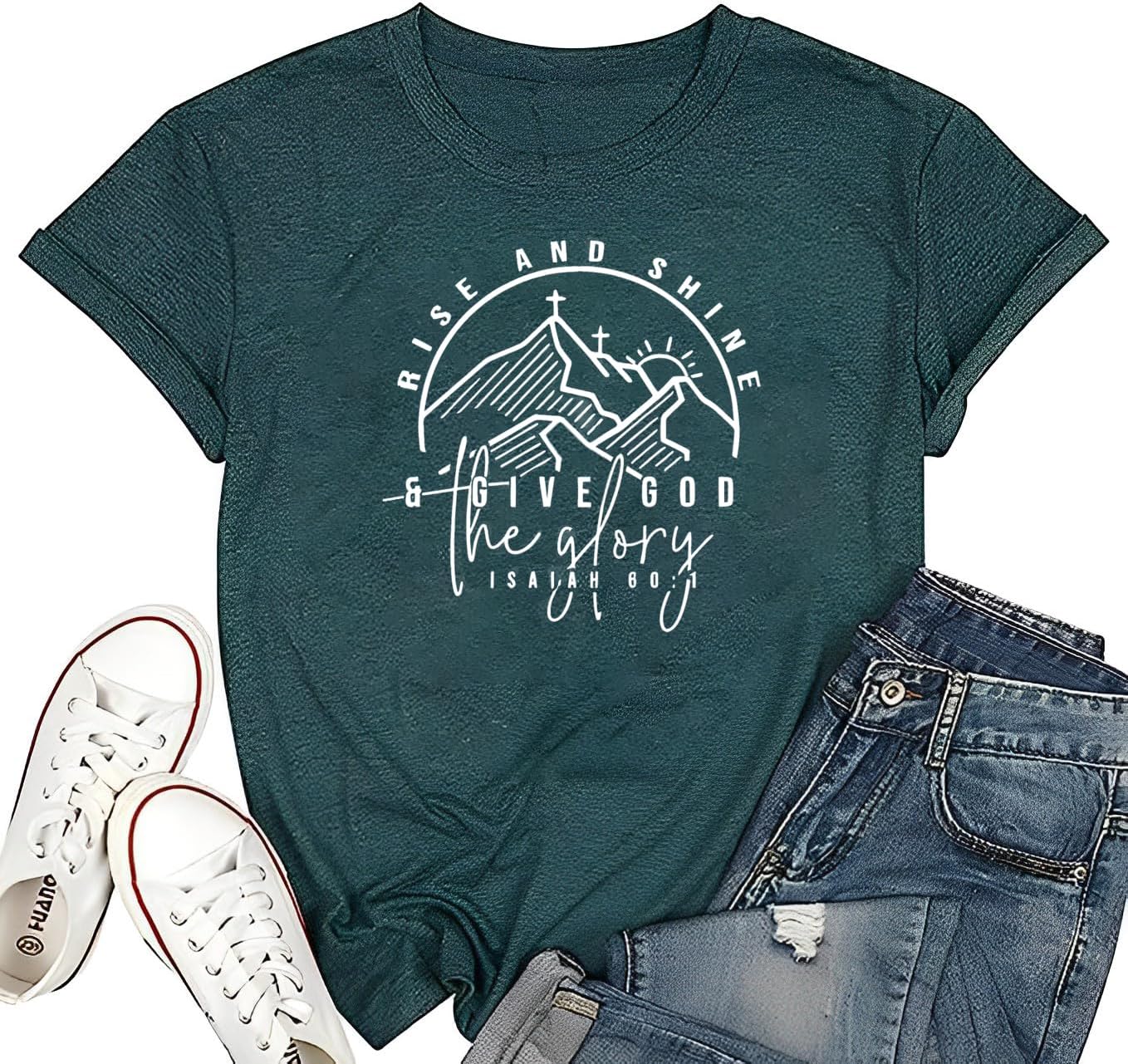 Women Hiking Mountain Shirt Nature Sunrise Graphic Printed Hiking T Shirt Summer Short Sleeve Workout Tee top