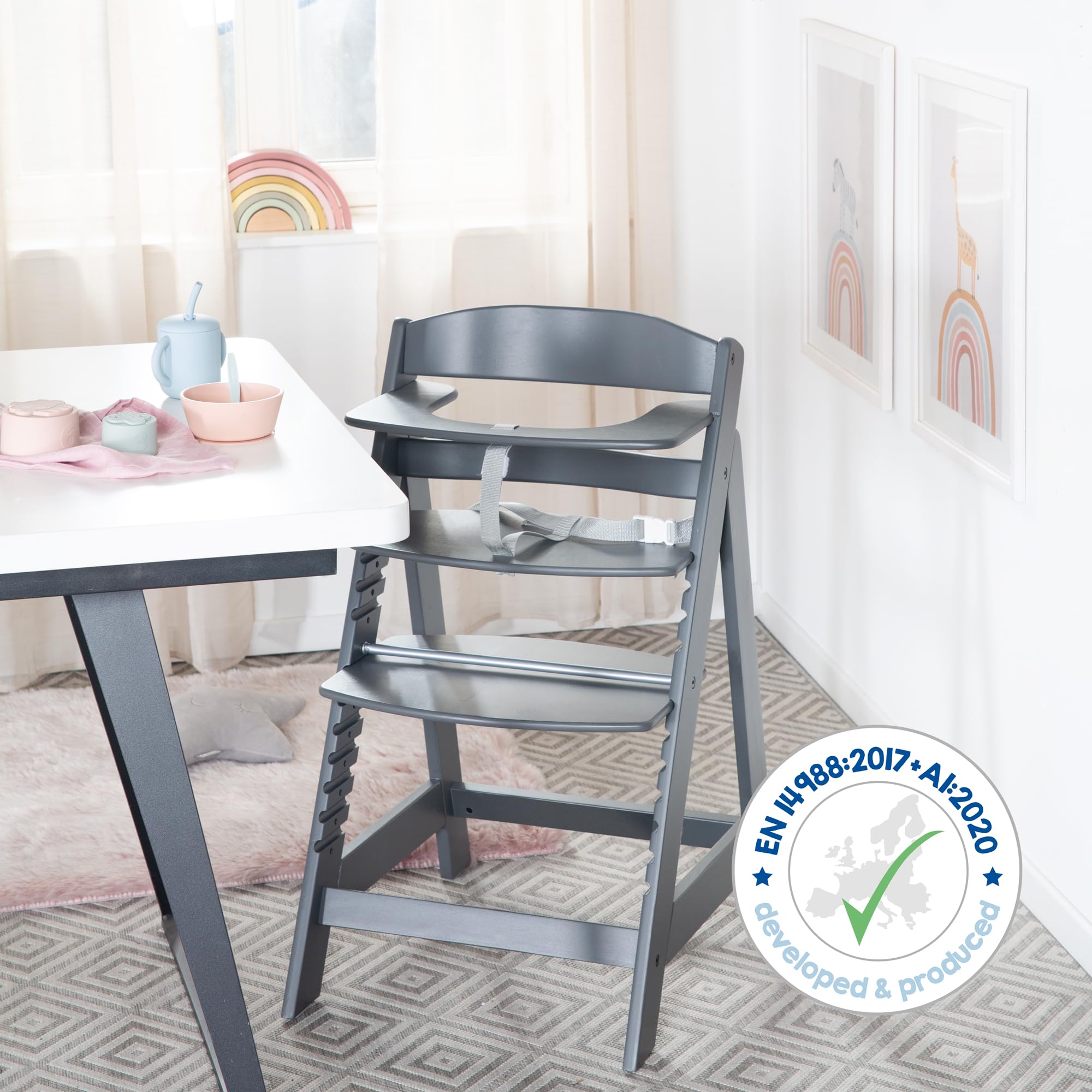 roba Trona Evolutiva de Madera Antracita - Sit Up Click 'N' Flex - Altura Ajustable - de 6 Meses