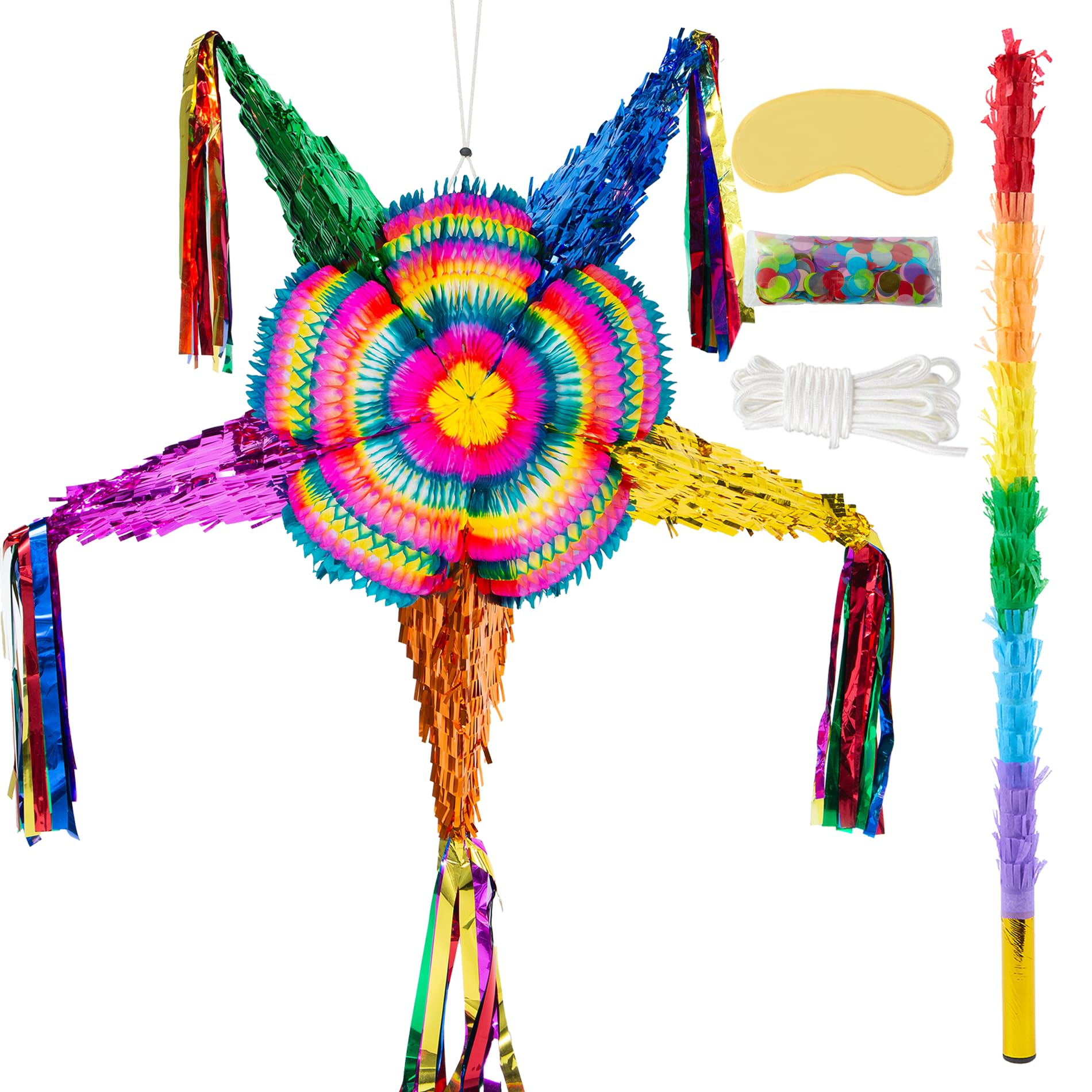 PCFING Grande piñata étoile mexicaine arc-en-ciel 81,3 cm pour décorations