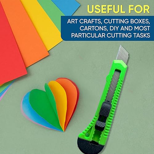Miniatura 5 de Cuchillos utilitarios a granel, cortador de caja retráctil para cajas de cartón, cartón y cajas, hoja afilada de 0.709 in más ancha, mecanismo
