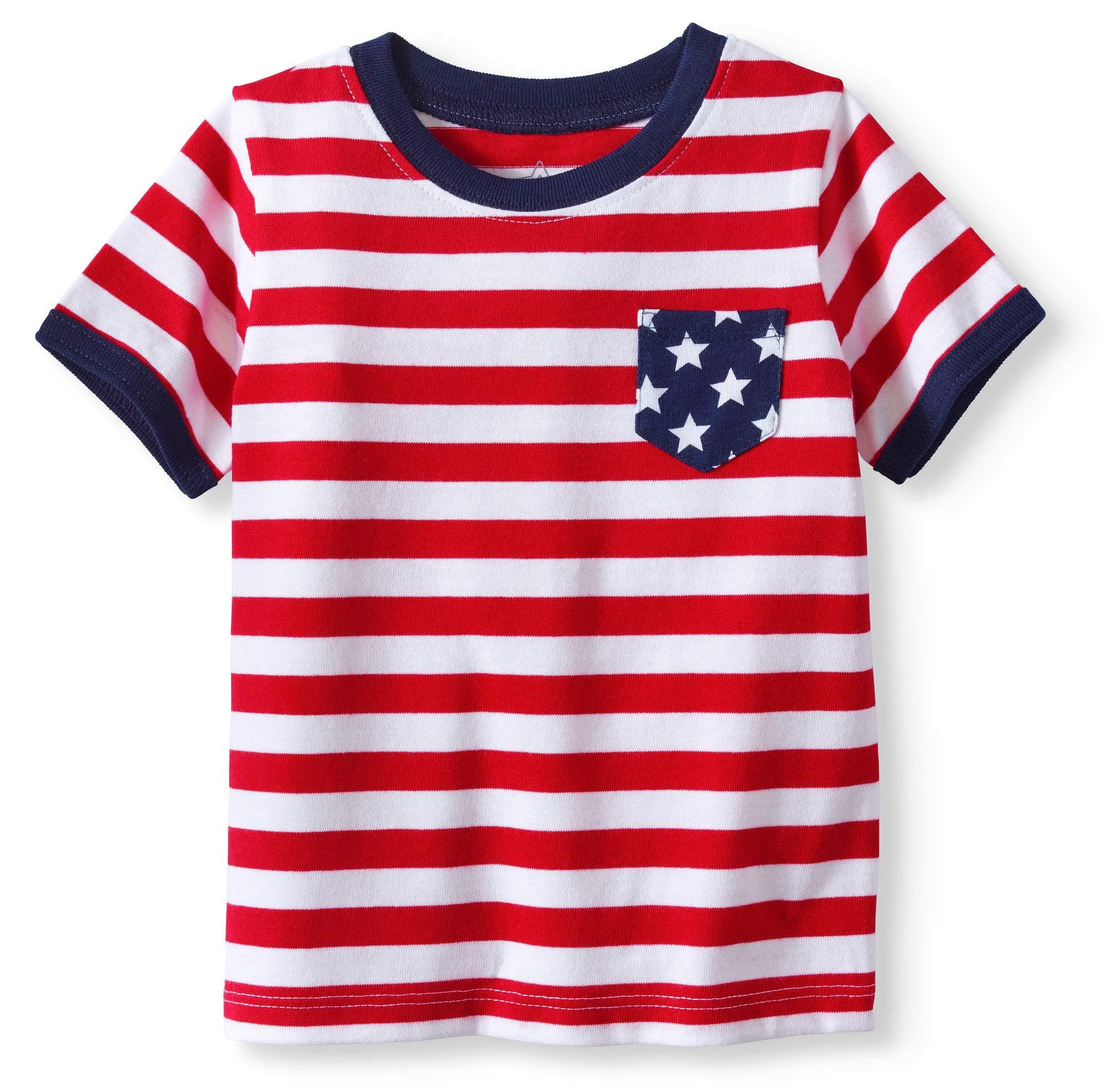 Assorted Baby & Toddler Boy 4th Of July Graphic Shirt and Shorts Separates (3-6 Months, Flag Tee)
