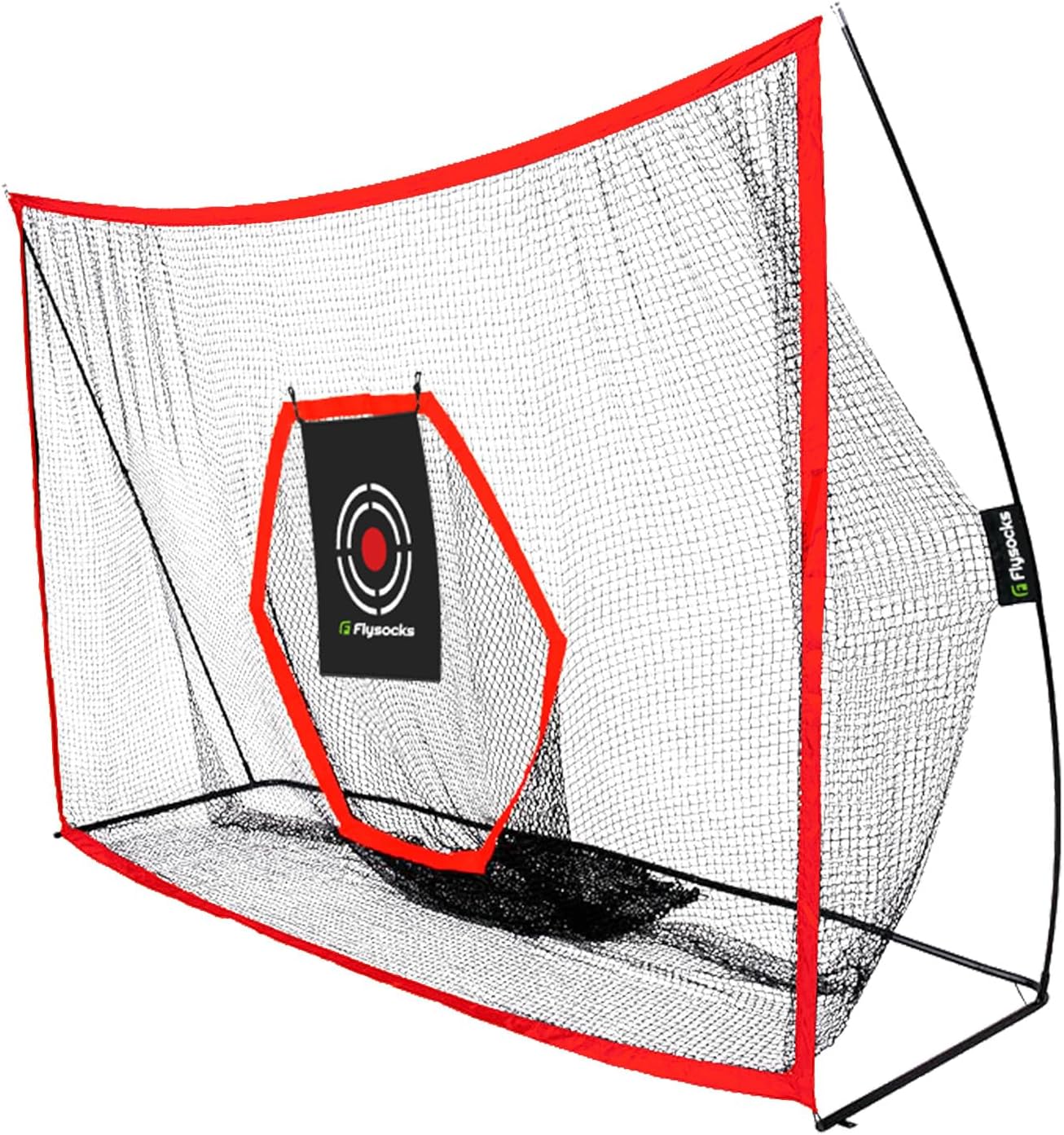 Flysocks Golf Practice Net, 10x7 ft Golf Nets with Center Target for Indoor or
