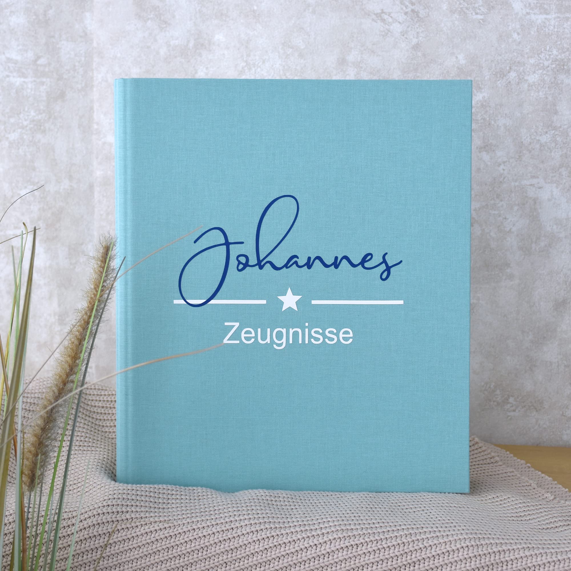 personalisierte Zeugnismappe | "Stern" mit Namen des Kindes | Ringbuchordner A4 | Geschenkidee zum Schulstart Einschulung Geschenk Mädchen und Jungen | Einschulungsgeschenk | Schultüte Inhalt