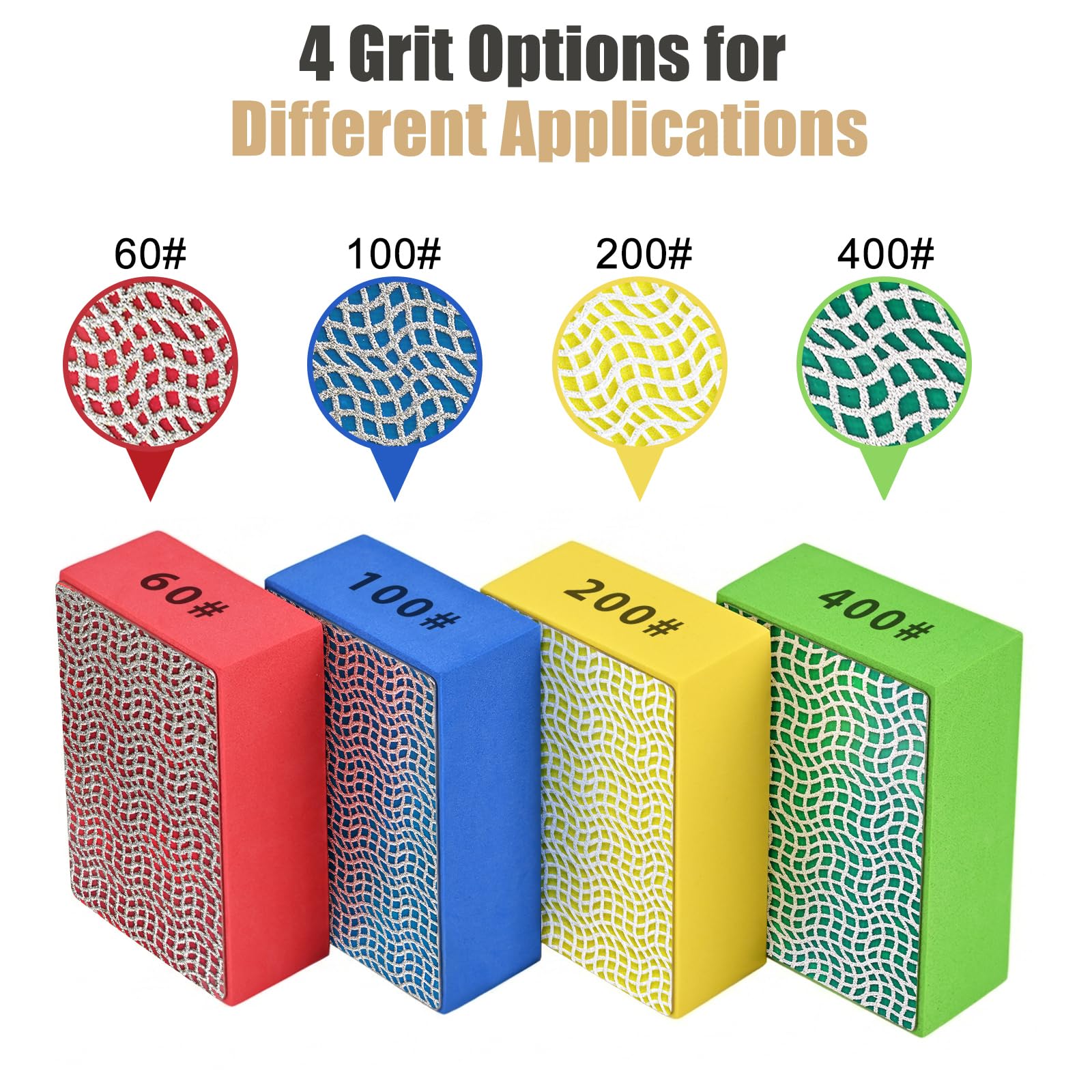 Diamond Sanding Blocks - Polishing Pads Set -3