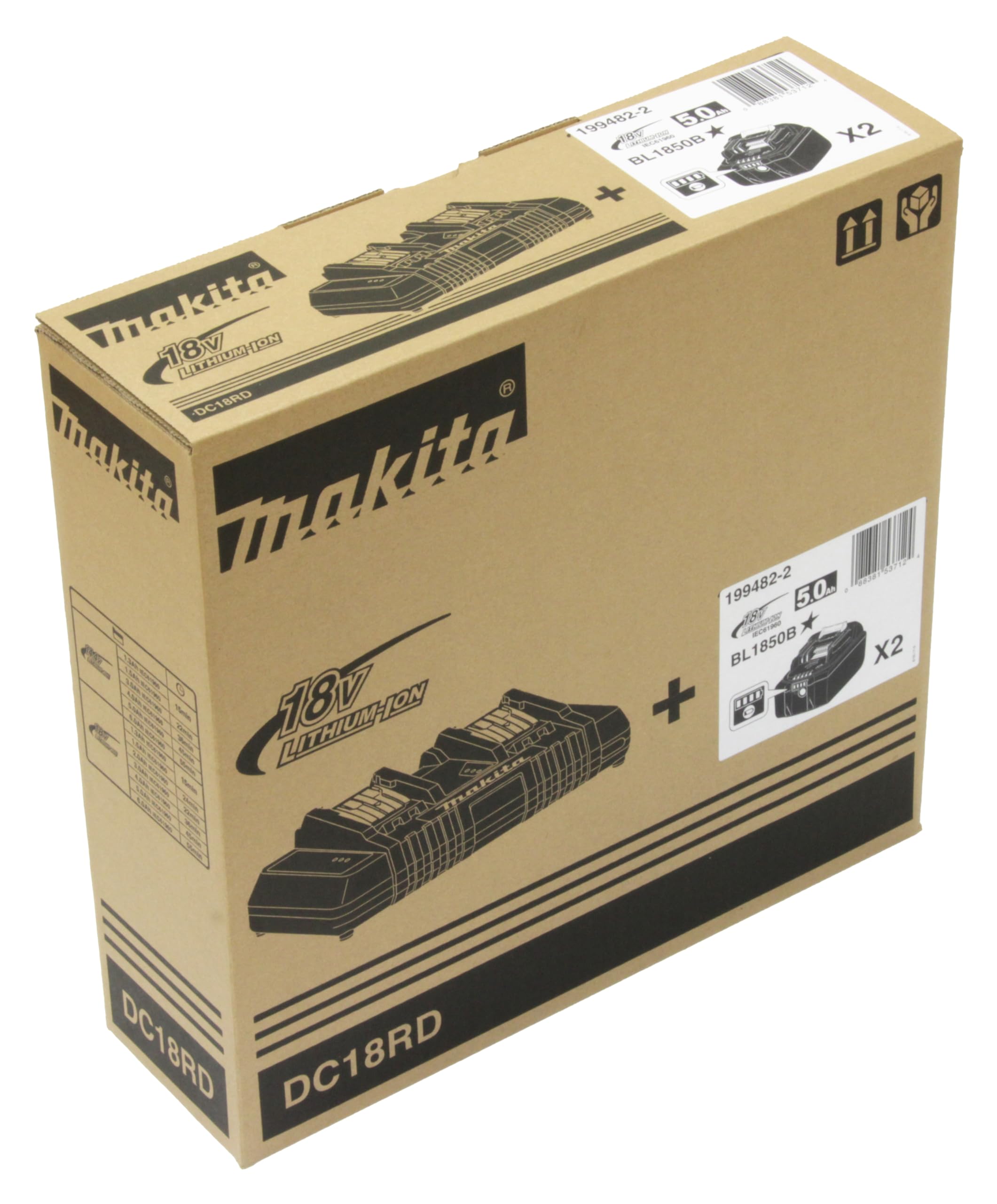 MAKITA 199482-2 CARGABLE JUEGO DE CARGADOR Y BATERÍAS, Aluminium