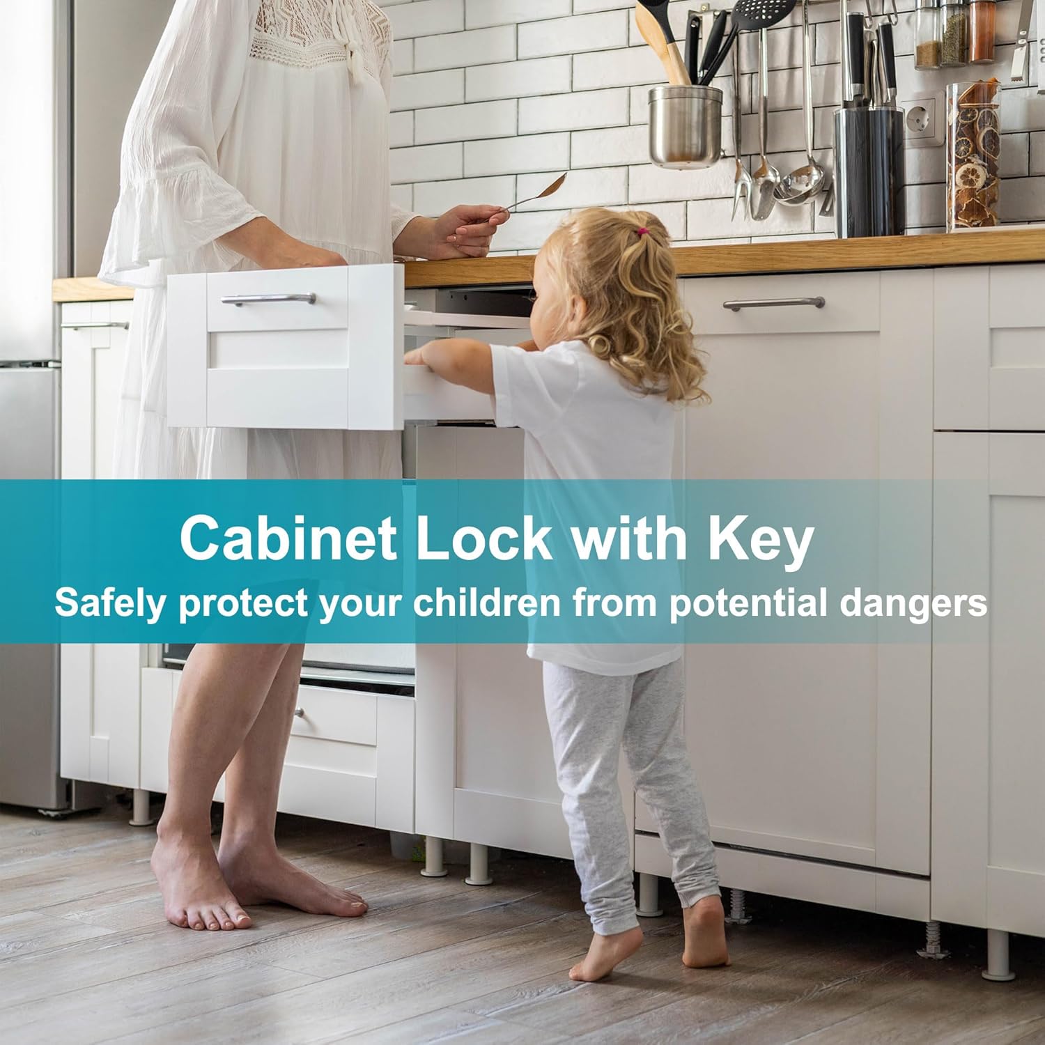 6 Pcs Cabinet Locks with Keys, 1-1/2 Inch Cam Lock Keyed Alike, RV Lock for RV Storage Door, Cabinets and Drawer, Toolbox Locks with Keys, Zinc Alloy