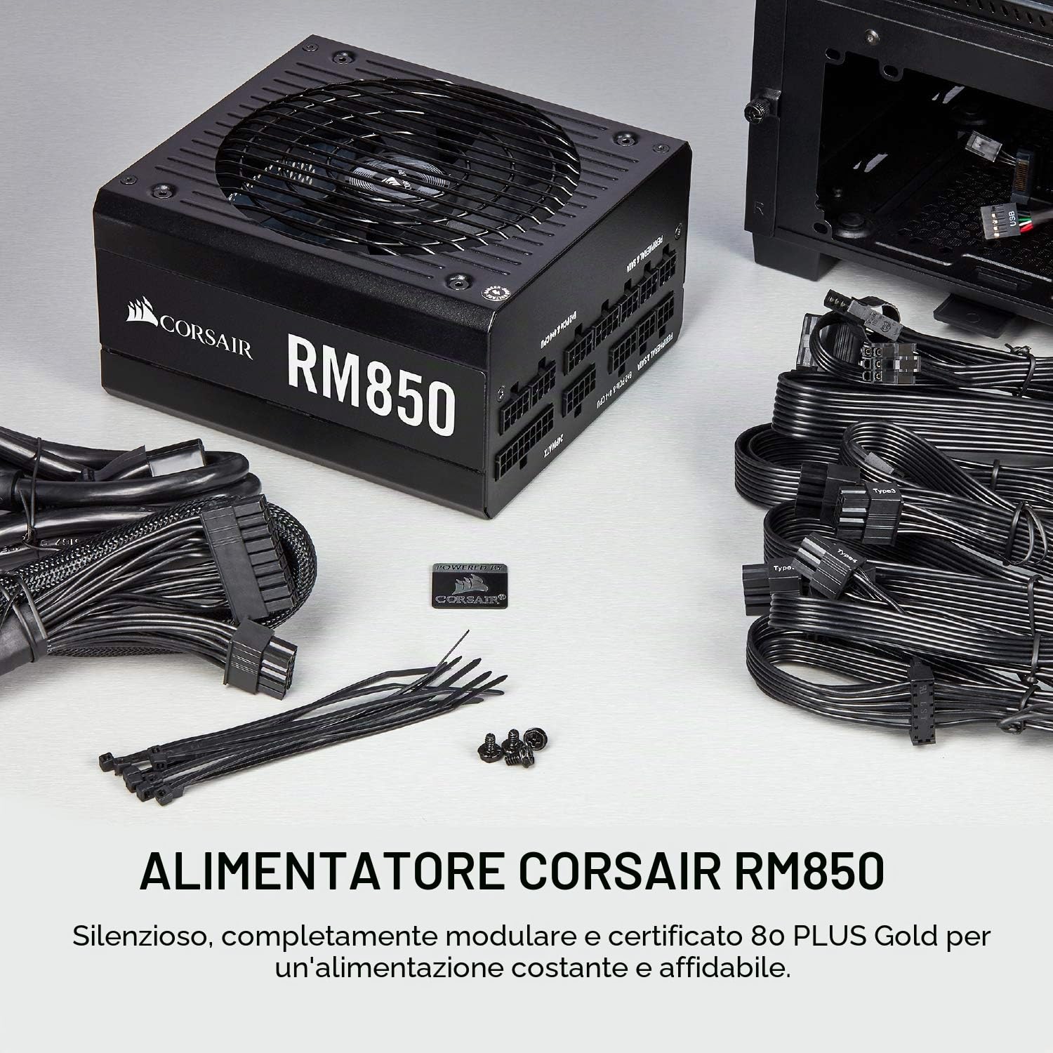 CORSAIR RM Series, RM750, 750 Watt, 80+ Gold Certified, Fully Modular Power Supply, Microsoft Modern Standby