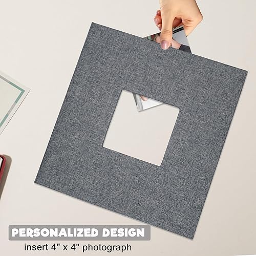 Miniatura 2 de Álbum de fotos autoadhesivo, páginas grandes, libro de recortes de lino, con capacidad para fotos de 2 x 3, 4 x 6, 5 x 7, 8 x 10 pulgadas, para