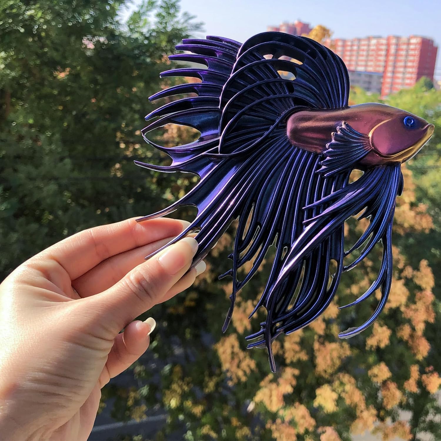 3D Fish Resin Mold, Large Betta Fish Silicone Molds for Epoxy Resin, Unique Sea Wall Hanging Home Decor Mold Ocean Animal Art Craft DIY Resin Concrete Halloween Ornament Mould