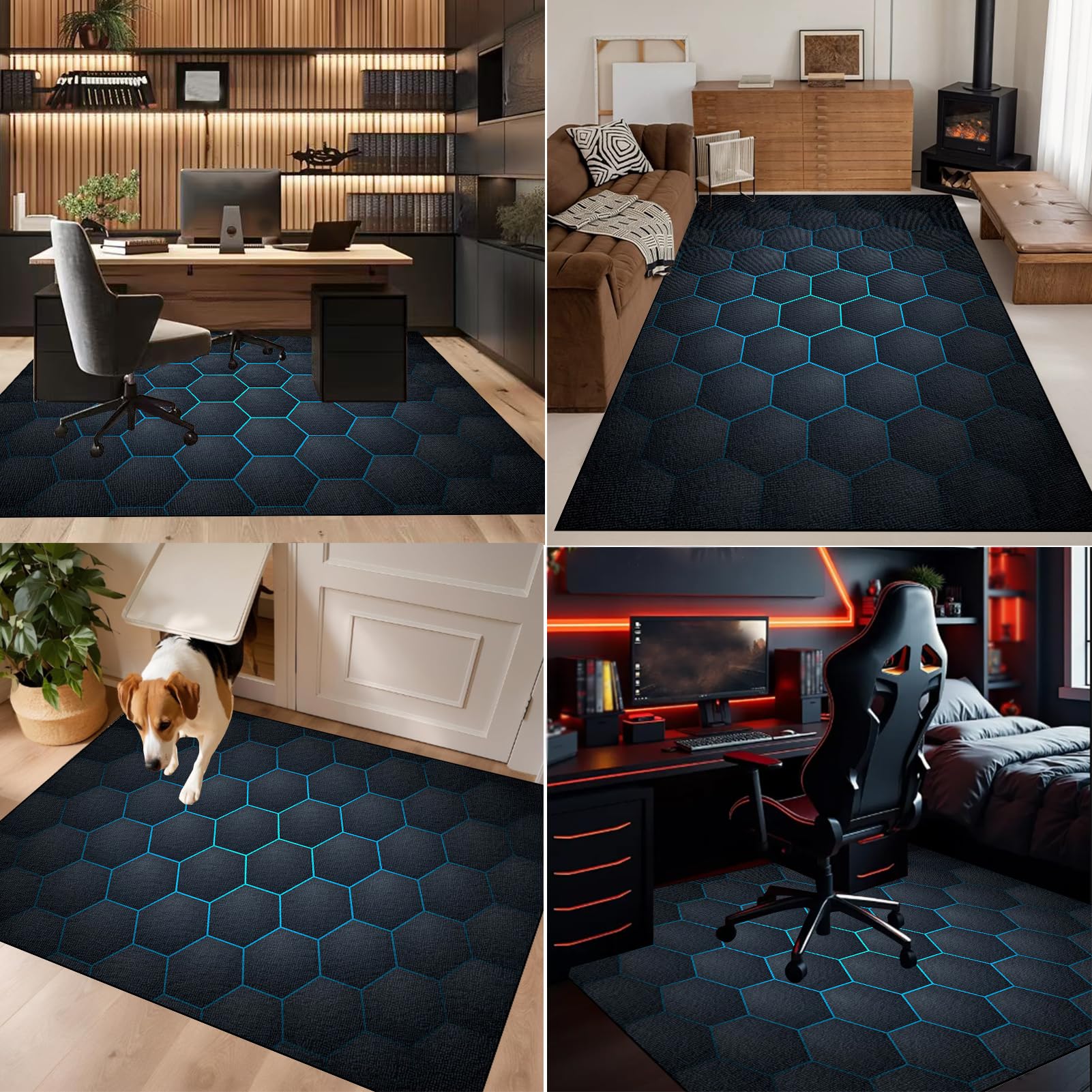 100 x 140 cm Alfombra Silla Ruedas Gaming Oficina, Alfombra Silla Escritorio Protectora Suelo Ruedas Alfombrilla para Silla Gaming Antideslizante Protector Suelo para Gaming Oficina Ordenador