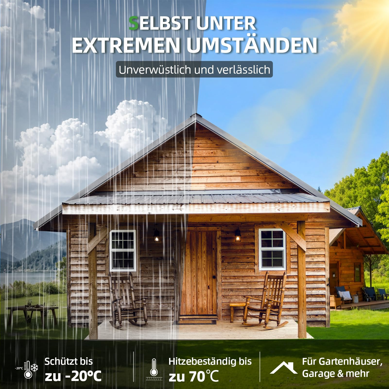 Dachpappe selbstklebend 5x1m Alu-Beschichtung UV-beständig für Gartenhaus Garage