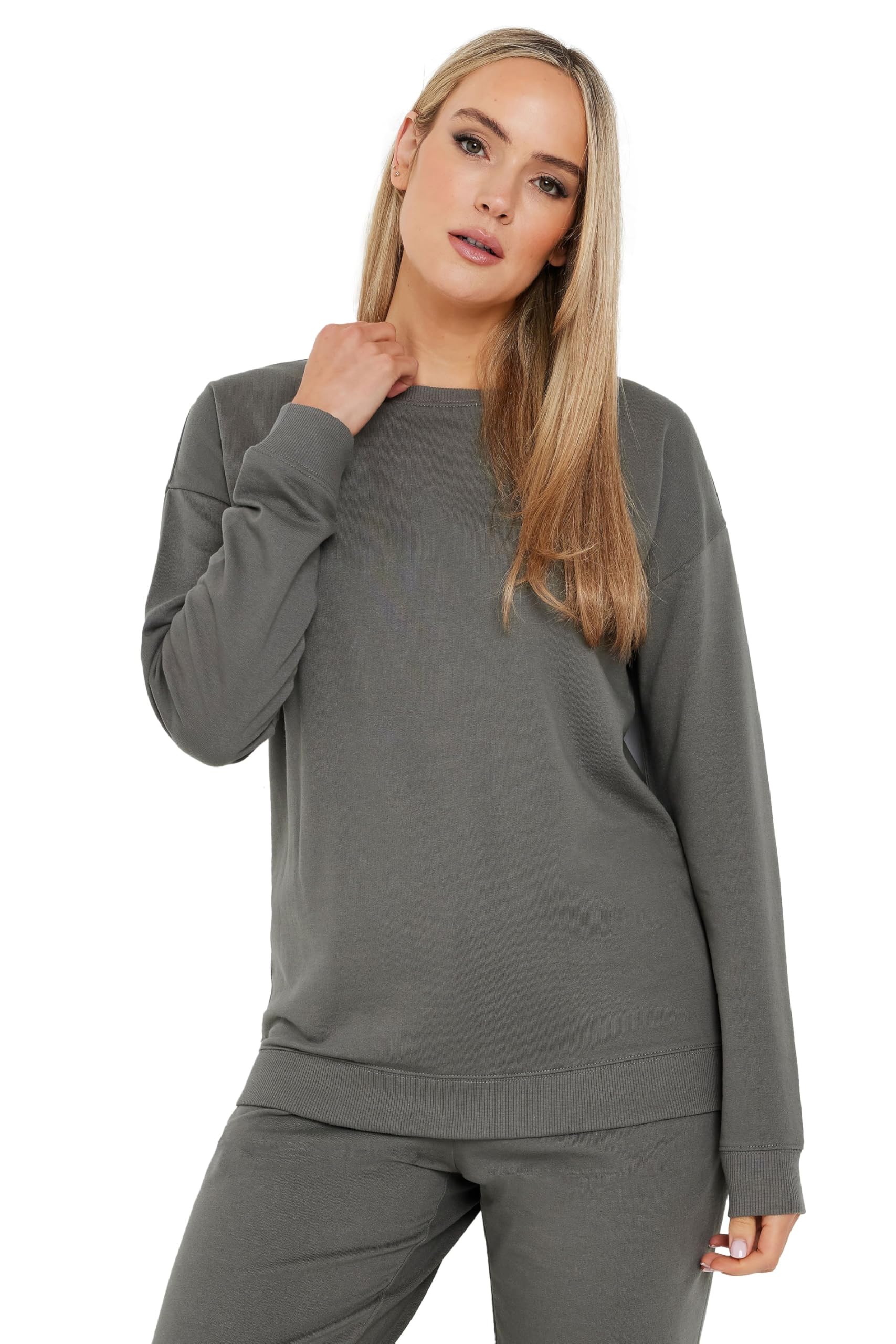 Long Tall Sally - Lts Tall Grey Crew Neck Sweatshirt - Women's