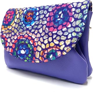 Monedero para Mujer, Hecho a Mano en España, Piel de máxima Calidad Muy Suave al Tacto, Pequeño y en Formato Corto, Cartera para Mujer. Gaudi Color Lila Medio