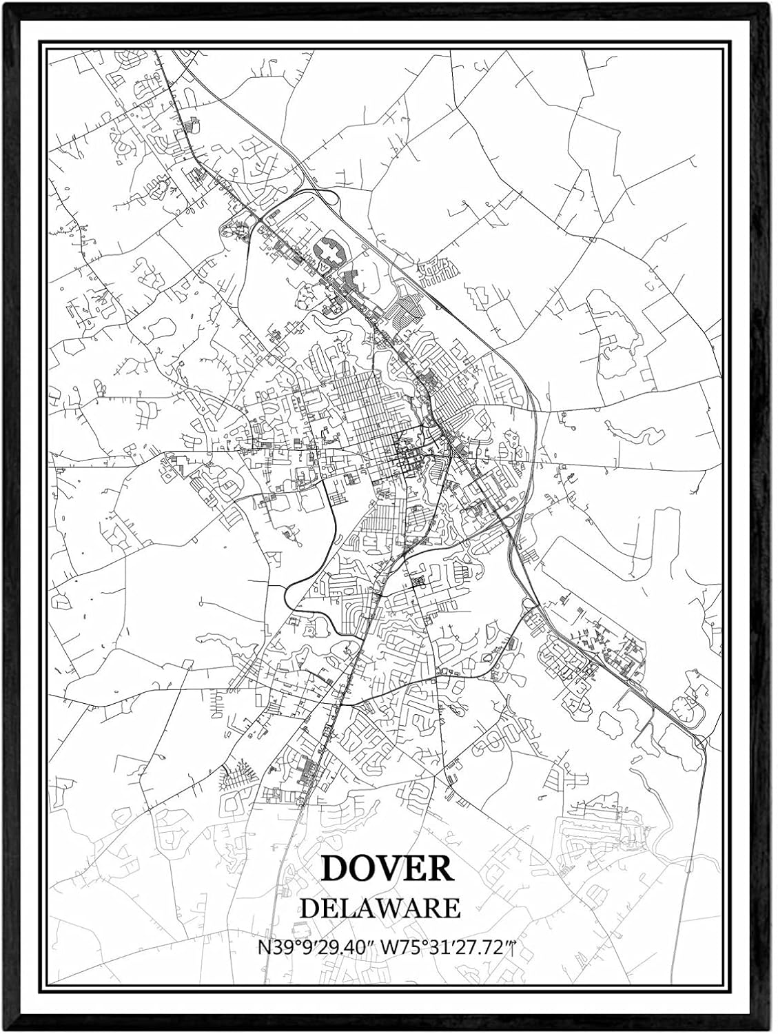 ドーバーデラウェアアメリカ地図ウォールアートキャンバス印刷ポスター アートワークフレームなし地図お土産 ドーバーデラウェアアメリカ地図ウォールアートキャンバス印刷ポスター アートワークフレームなし地図お土産