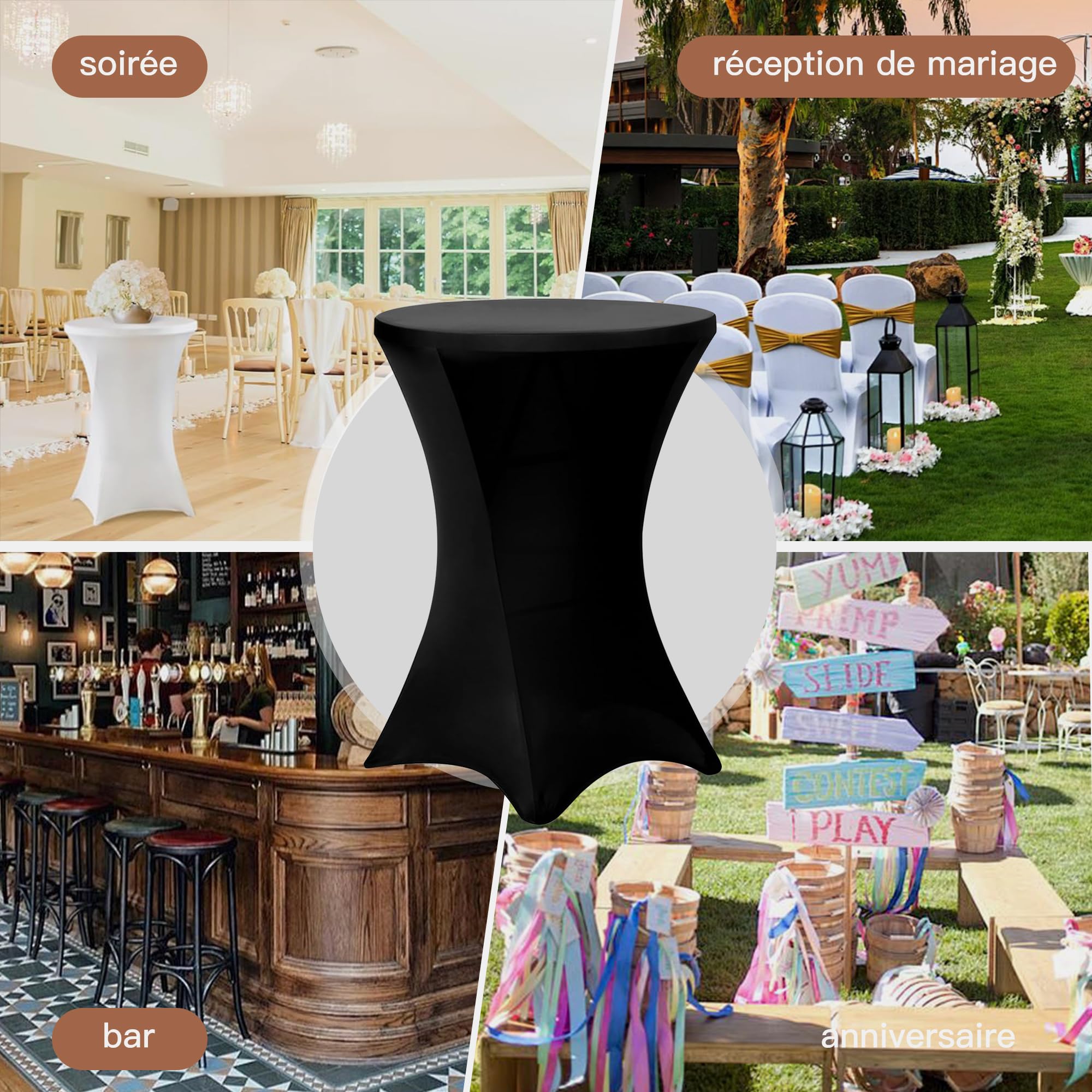 SUKAIKEQA Tovaglie elastiche stretch • Vari colori/dimensioni • Design moderno e minimalista • Facili da installare • Perfette per bar, tavoli rotondi, matrimoni, feste • Atmosfera elegante