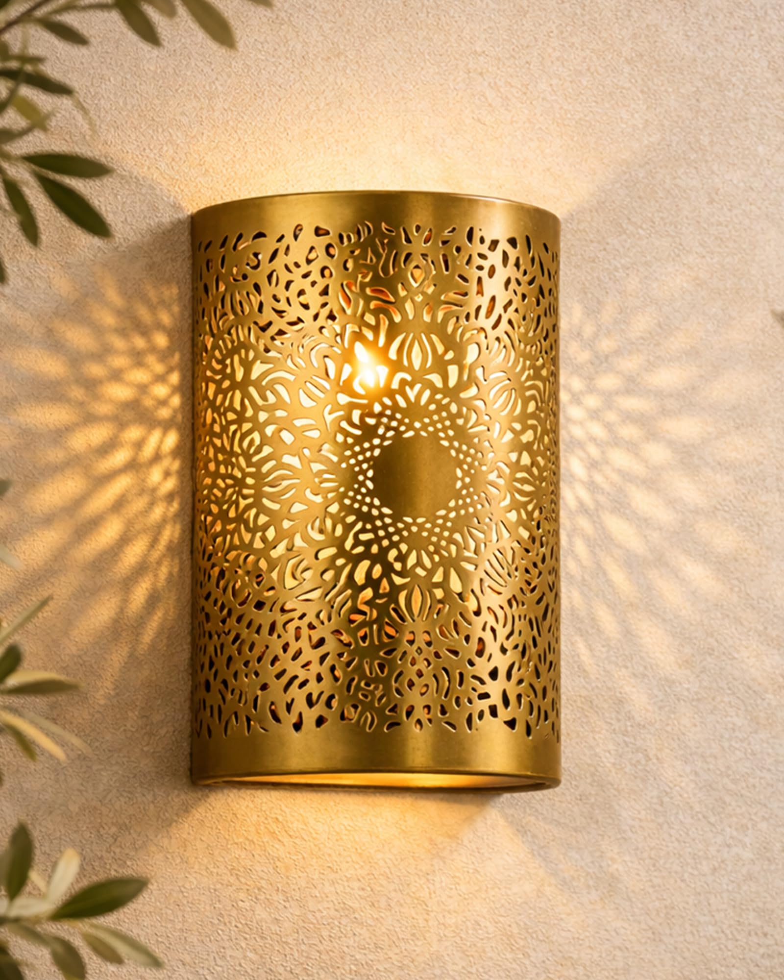 Homesake® Moroccan Cutwork Metal Wall Lamp with E27 Holder | Bulb Included | Decorative Wall Light for Home Living Room, Bedroom, Hallway & Balcony | Décor Warm Ambient Lighting (Pack of 2)