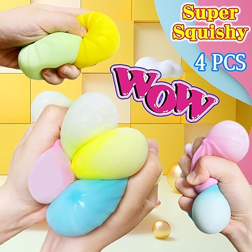 Miniatura 3 de 4 bolas de estrés para niños, adolescentes y adultos, bolas sensoriales de masa colorida, bollo para apretar, juguetes blandos para niños, recuerdos