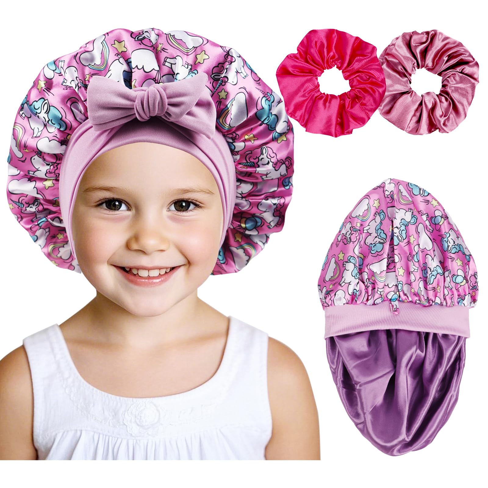 Kids Bonnets for Girls, Silk Bonnet for Kids,Toddler Bonnet for Sleeping