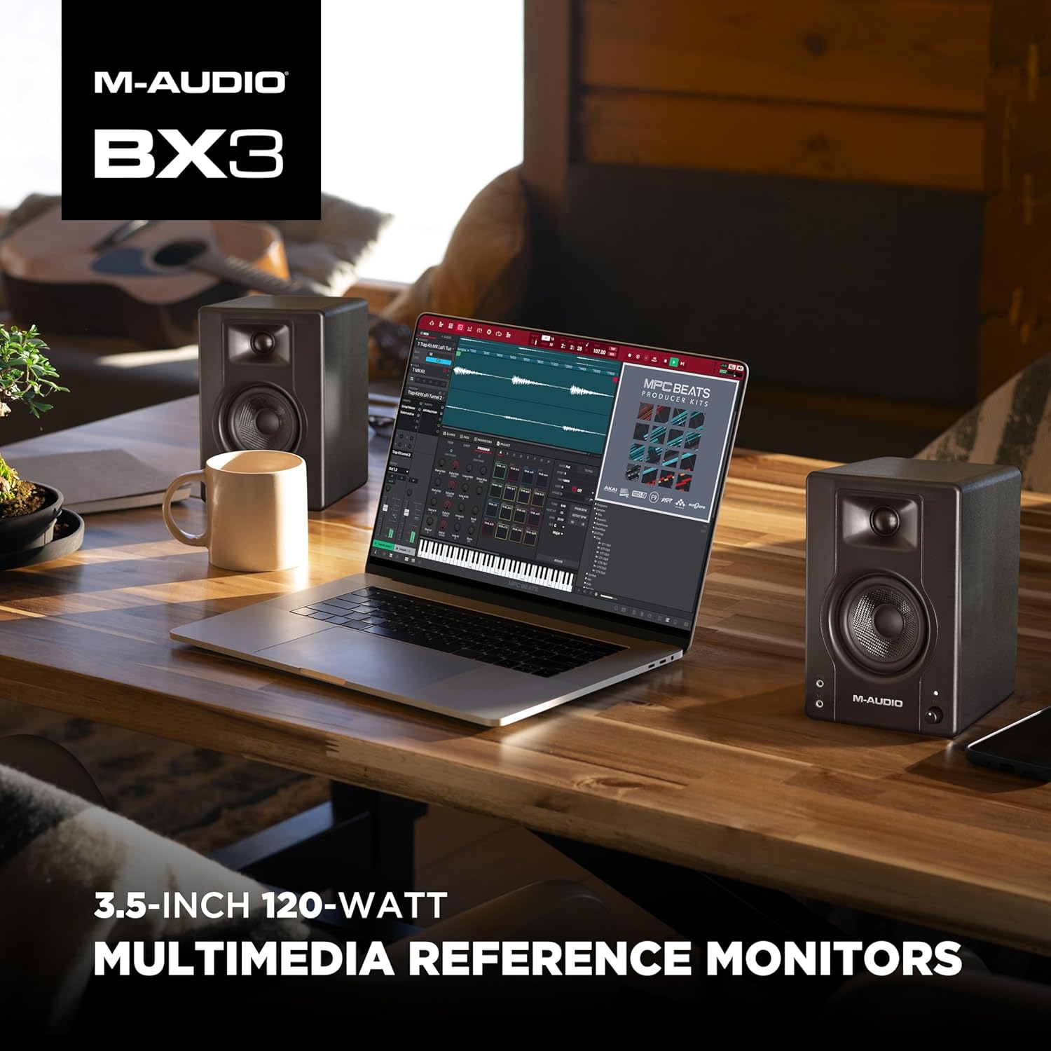 M-AUDIO BX3 Pair 3.5" Studio Monitors, HD PC Speakers for Recording and Multimedia with Music Production Software - Image 7