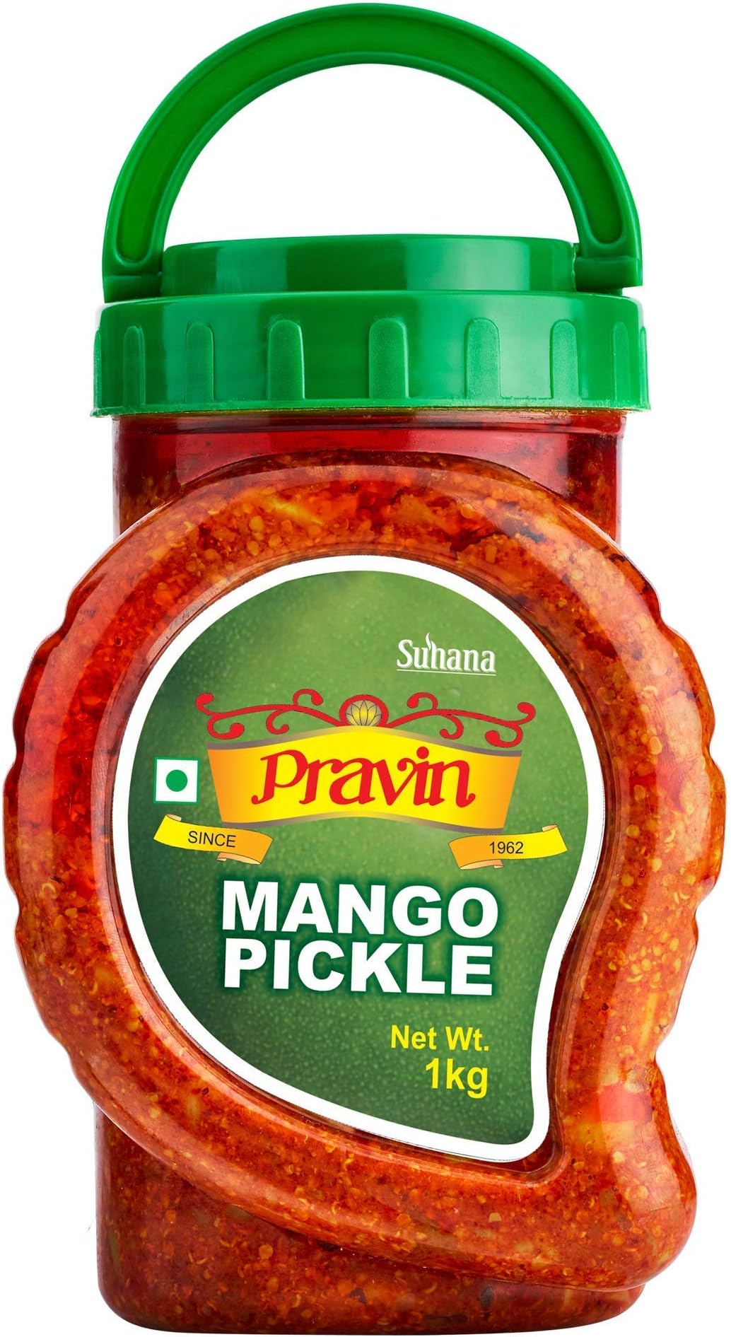 Pravin Pickles Mango Pickle 1kg Jar (Mango Shape)