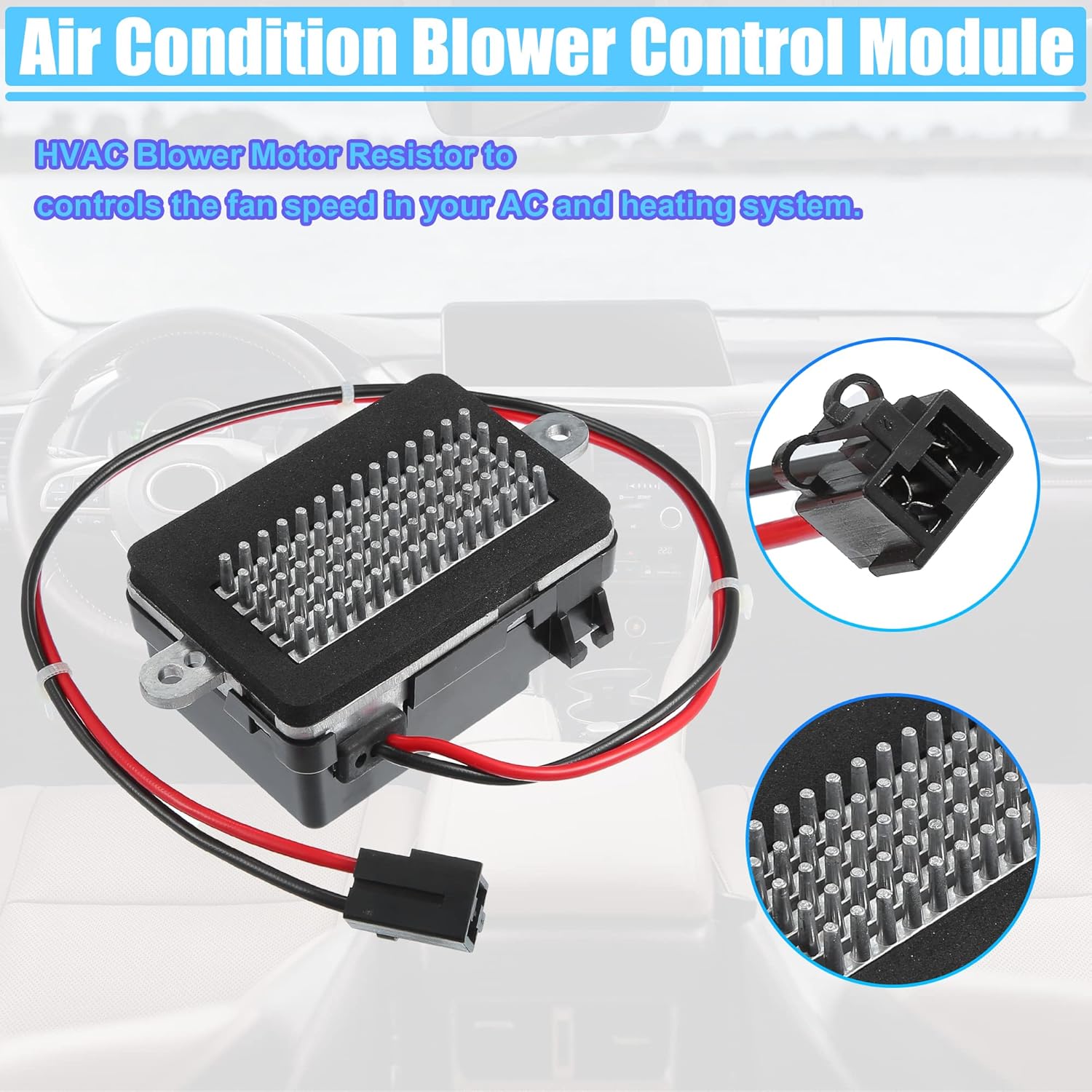 ACROPIX HVAC Blower Motor Resistor AC Blower Control Module Fit for Jeep Grand Cherokee 4.0L 4.7L 2001-2004 No.5012699AA - Pack of 1