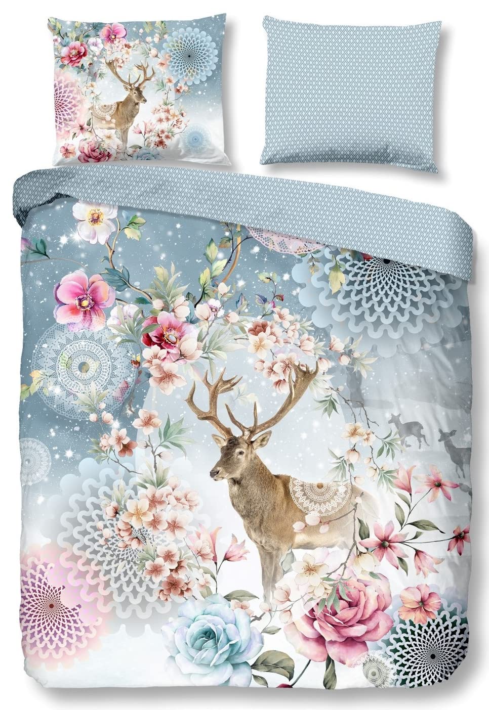 Double Duvet Cover 200 x 220 cm Flannel No. 6945 Multi-Coloured, Blue