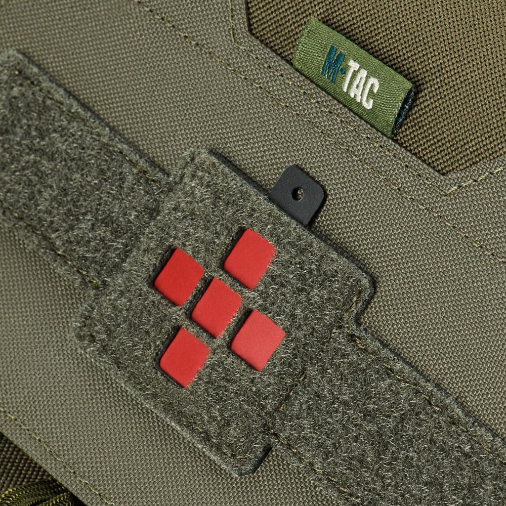 M-Tac Large Elite - Bolsa horizontal MOLLE-IFAK – Cordura® 500D MIL-SPEC, base cortada con láser, cremalleras AquaGuard YKK®, organizador de primeros auxilios desmontable, verde Ranger
