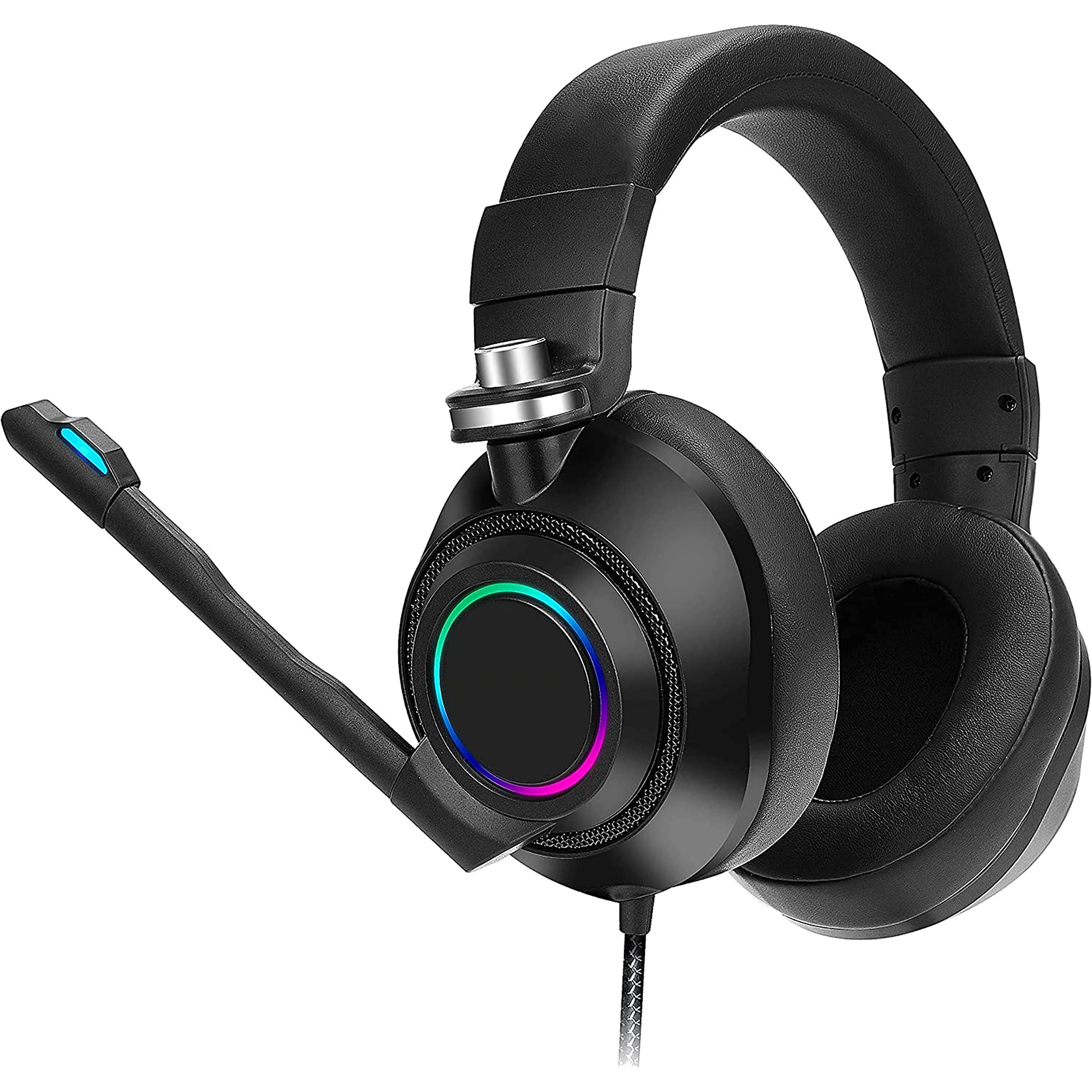 SIMPLETEK - Cuffie Gaming Cablate FELIS Nere - Audio Stereo Immersivo, Microfono Regolabile e Illuminazione RGB | Compatibili con PC, Console e Laptop