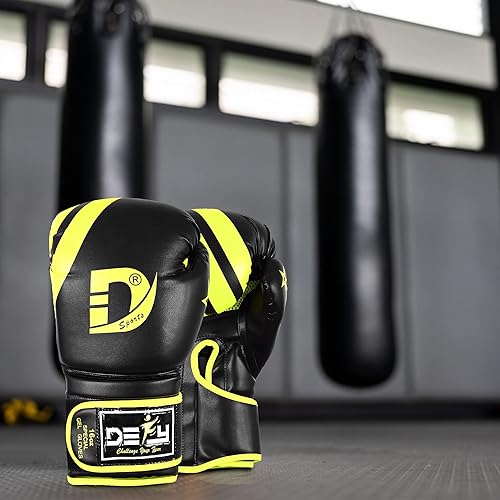 Miniatura 3 de DEFY - Guantes de boxeo maravillosos para hombres y mujeres, para entrenamiento de Muay Thai, Kick Boxing, de cuero, Sparring, bolsa pesada, guantes