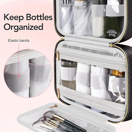 Miniatura 3 de BOOMRICH Neceser de viaje para mujeres y hombres con gancho oculto resistente para colgar, resistente al agua, bolsa de cosméticos de maquillaje,