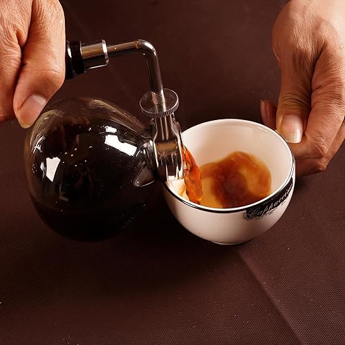 Miniatura 8 de Cafetera de sifón de vidrio de borasilicato, 5 tazas de 20.3 fl oz (20.3 onzas) de café transparente por gravedad al vacío, olla de sifón de mesa