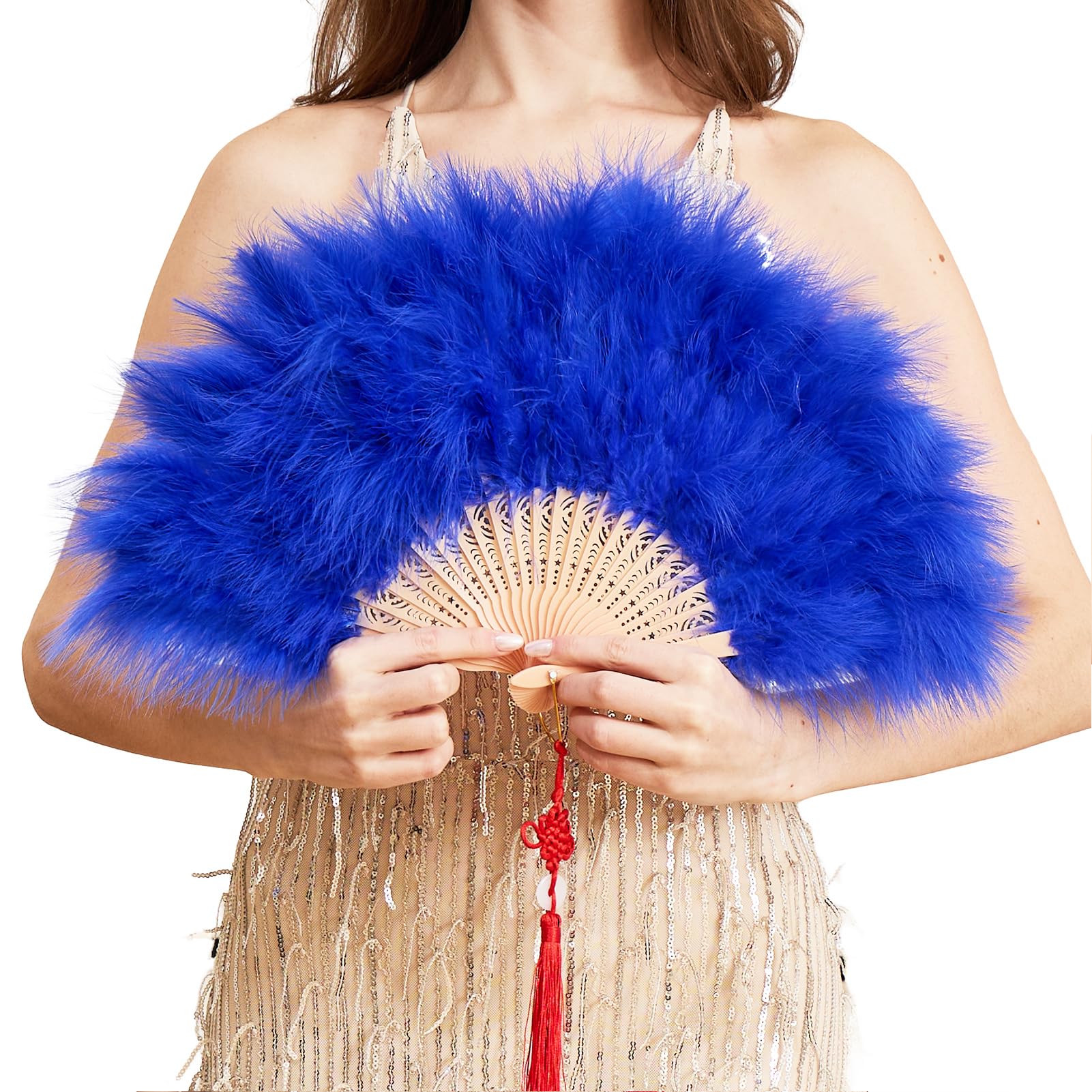 Amazon.com: Happy Feather Handheld Marabou Feather Fan, 1920s