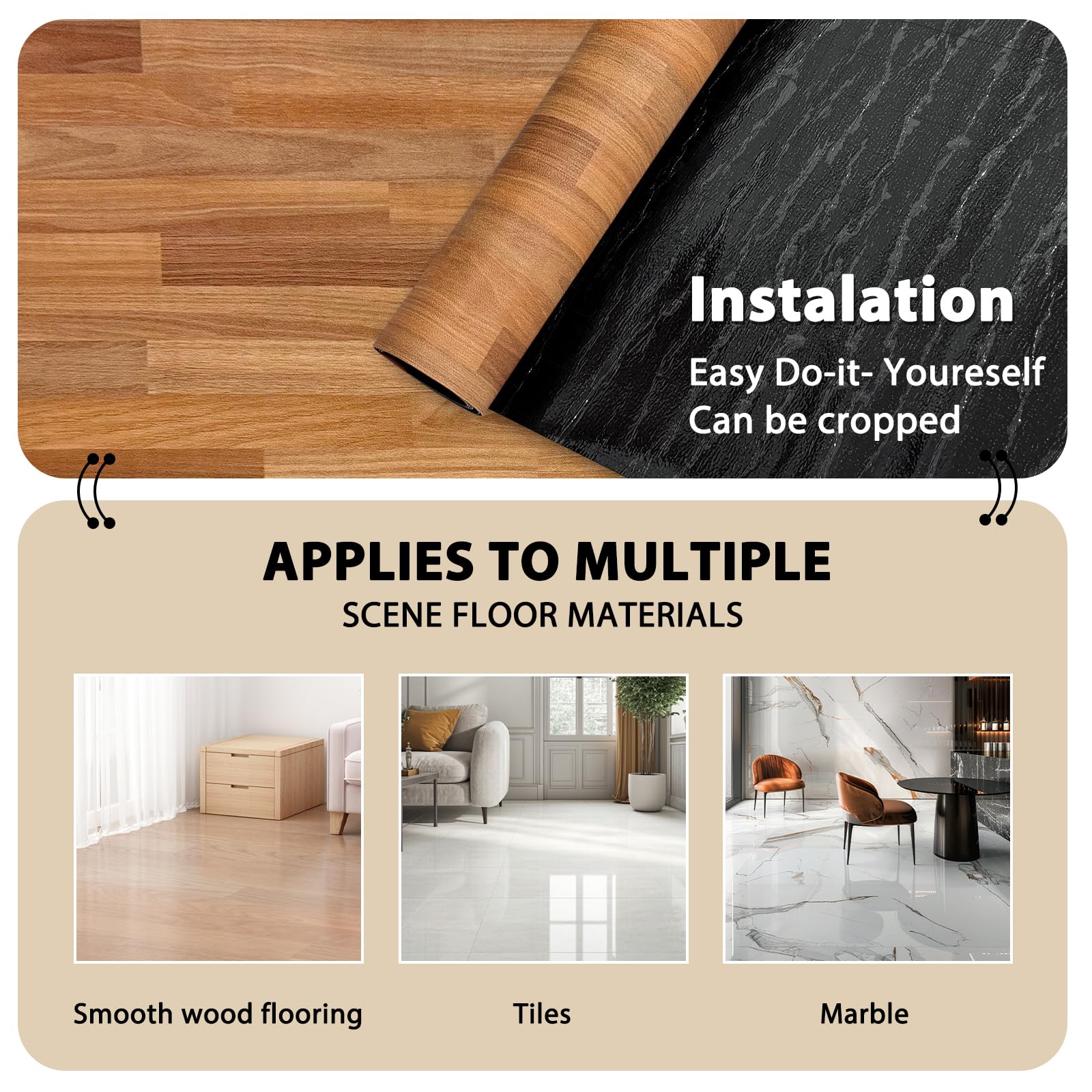 Shackcom Adesivo per pavimento in PVC, 0,8 m², effetto legno, per camera da letto, soggiorno, cucina, fai da te, 40 x 200 cm