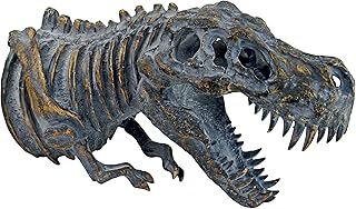 Design Toscano Bones of The Dinosaur T-Rex Skeleton Wall Sculpture, 16.5 Inches, Full Color
