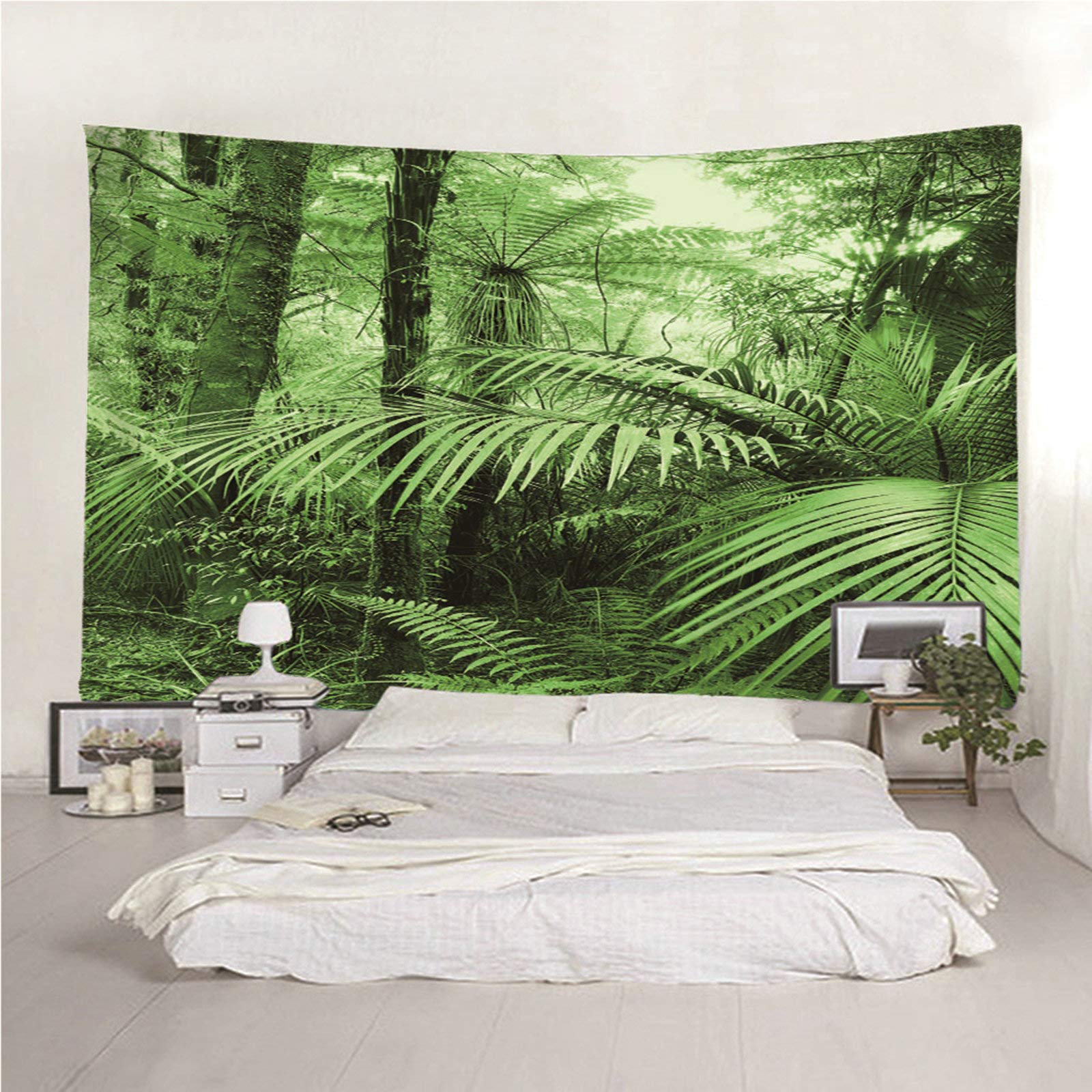 Aeici Alfombras de pared, tapices para colgar bosques, decoración del hogar, para colgar tapices, 260 x 240 cm, color verde