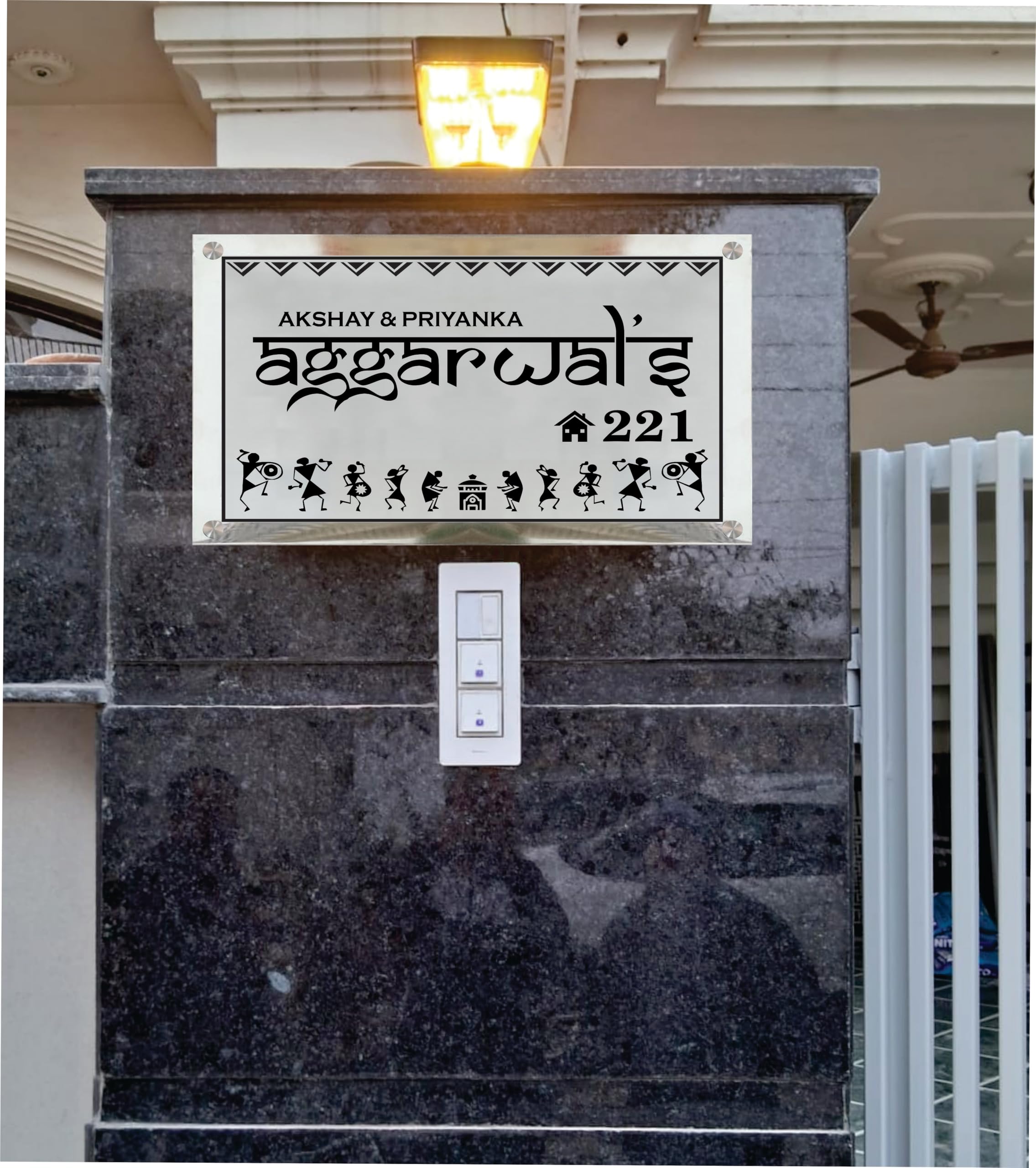Personalized Stainless Steel House Name Plate -8