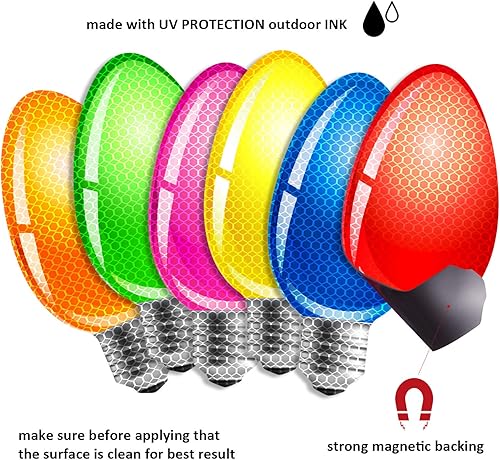 Miniatura 3 de Juego de 60 imanes reflectantes de Navidad para automóvil, 36 piezas de luces navideñas para Navidad, vacaciones, invierno, fiesta, coche, garaje,