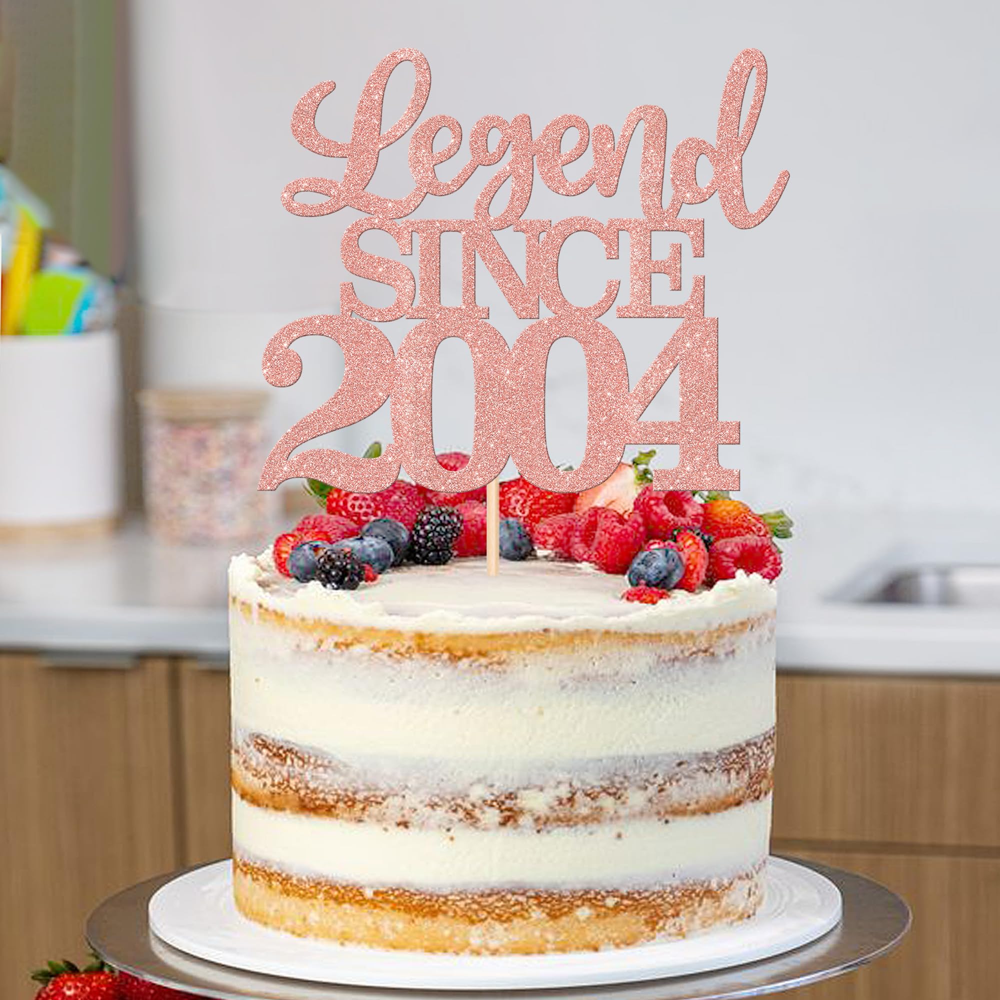 Happy 21th Birthday Cake Topper - Decorazione Torta Compleanno Con Scritta Oro Glitterato - Foto 5