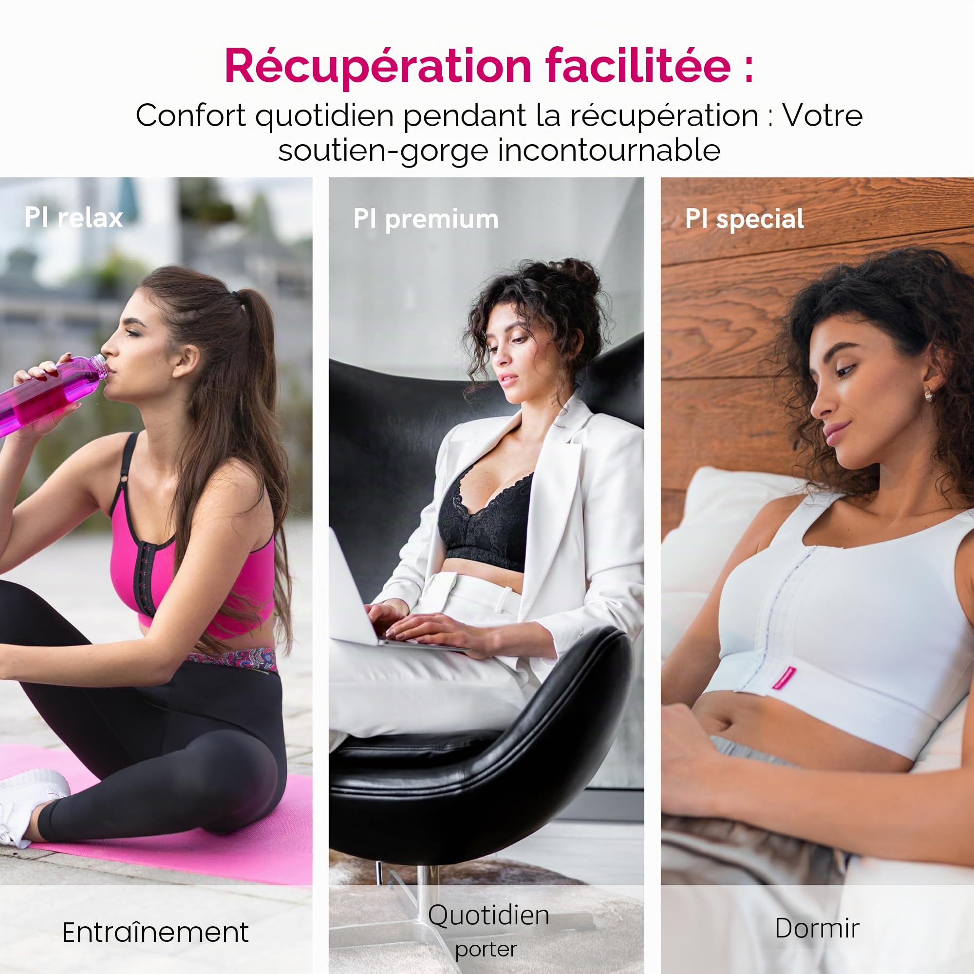 LIPOELASTIC PI Active – Brassière de Compression Post-Opératoire & Soutien-Gorge de Contention Femme
