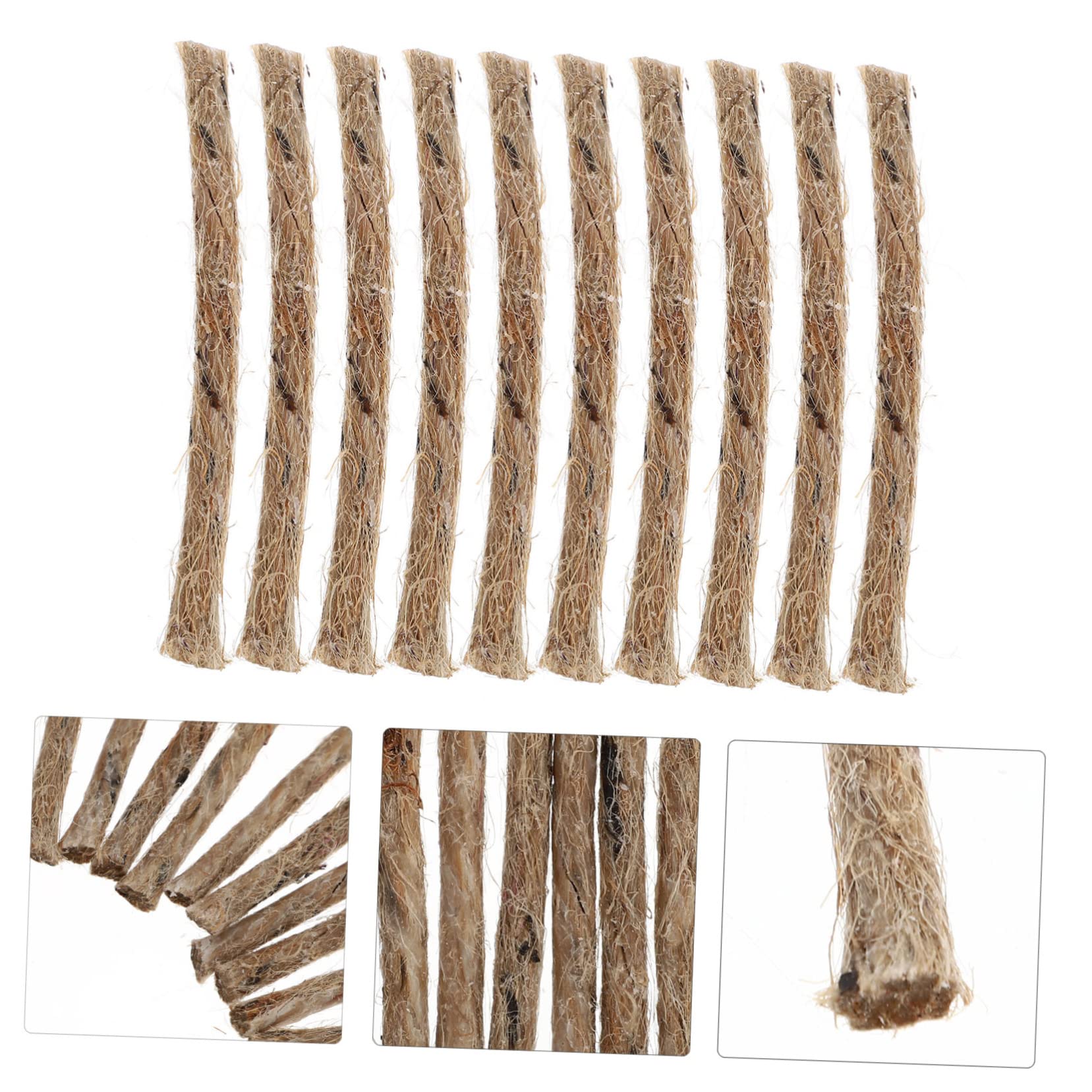 POPETPOP 20Pcs Fire Starter Ropes Kit Premium Cord for Outdoor Camping Grilling and Survival Supplies Easy to Wind Resistant Strips