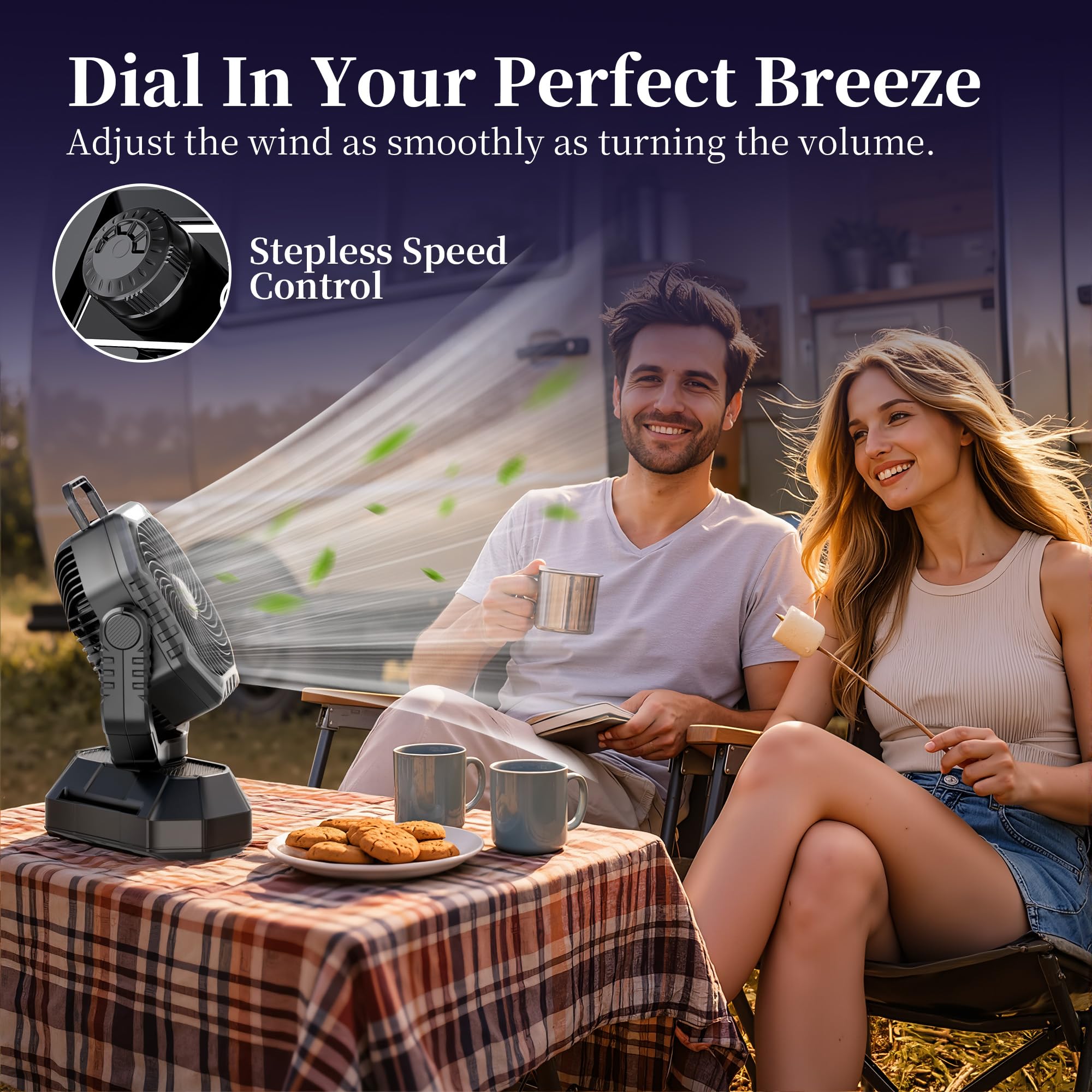 Amazon.com: AJVV Camping Fan, Oscillating Battery Powered Portable