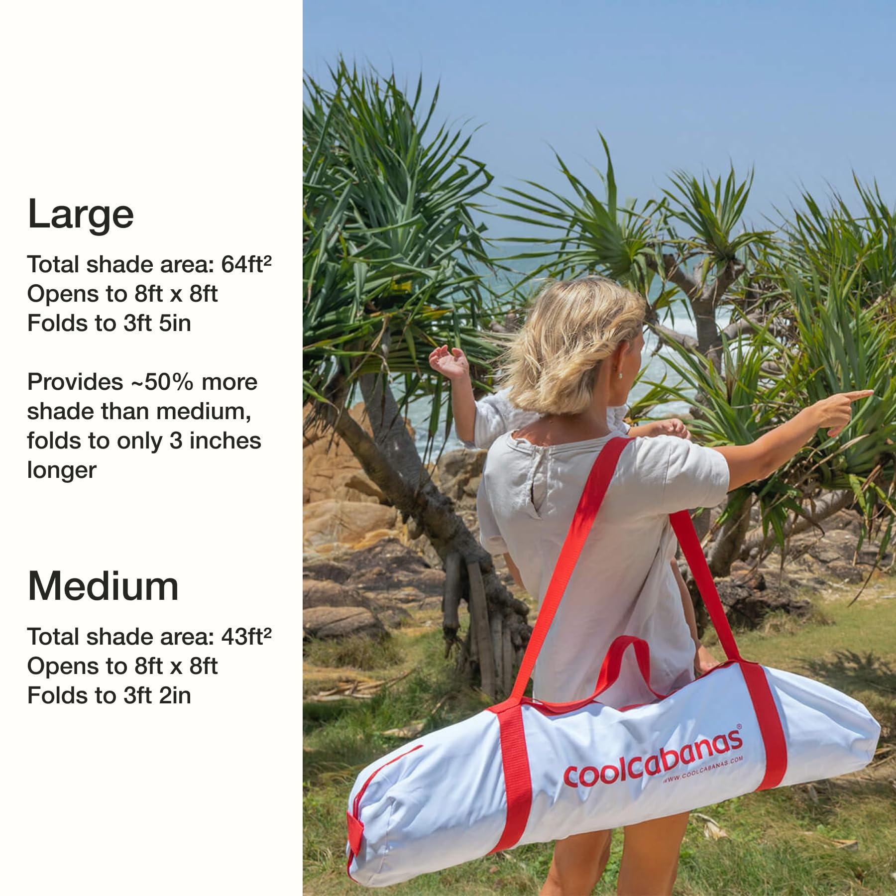 CoolCabanas Namiot plażowy, łatwa instalacja, ochrona UPF 50+, duży i średni rozmiar, kompaktowy, odporny na wiatr, namiot plażowy dla całej rodziny, ananasy, średni rozmiar