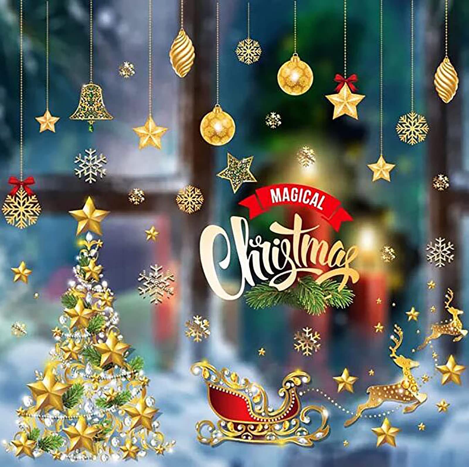 ☆クリスマス 静電ステッカー 10枚セット ウォールステッカー Amazon.co.jp: 【LEISURE CLUB】クリスマス ウォールステッカー 静電