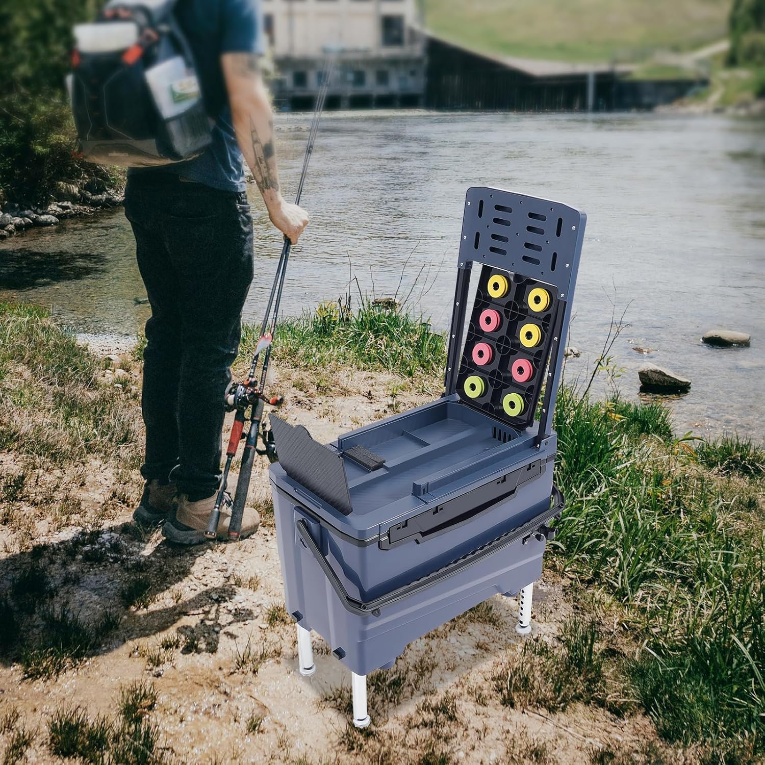 Outdoors Classic Tray Tackle Box, Light Fishing Box,Portable Tackle Organizer, Blue