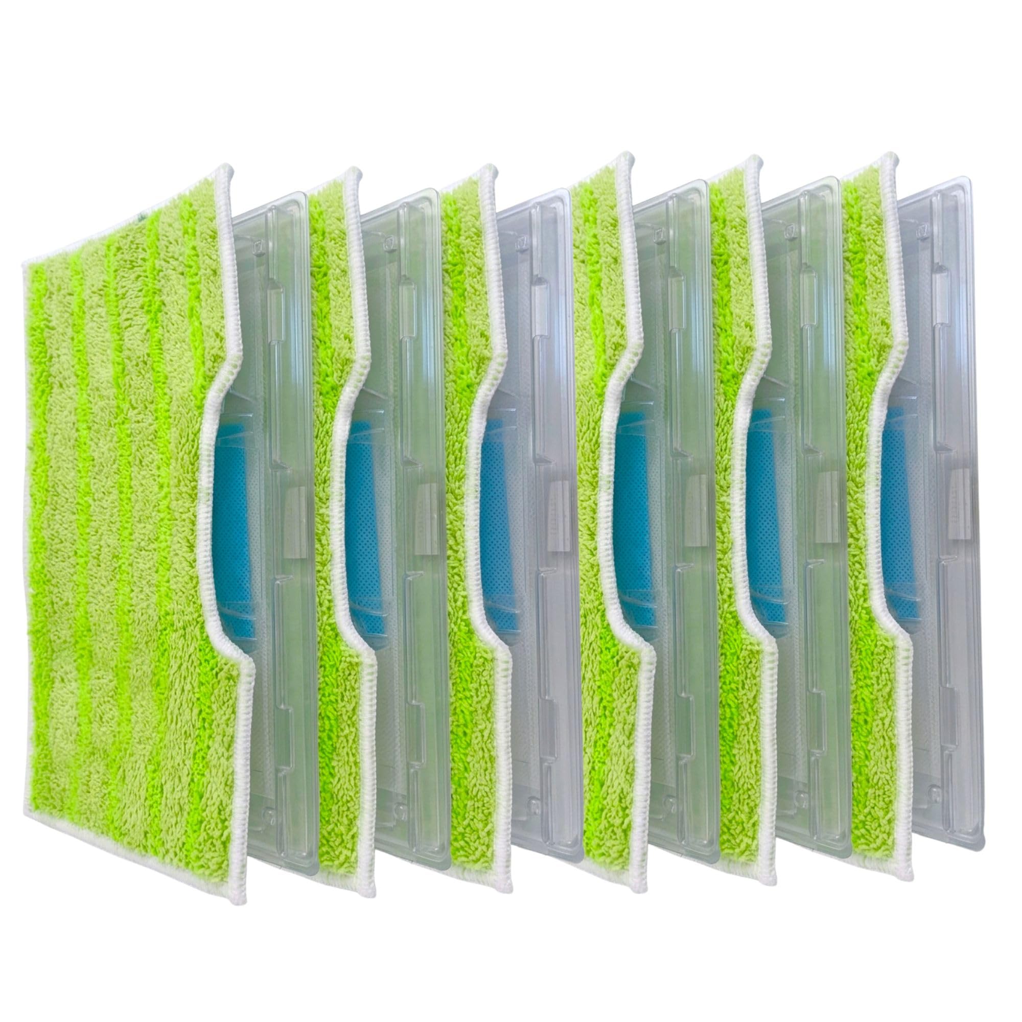 Re-usable Pad Refills Compatible with Shark VacMop Vacuum Spray Mop, Washable Microfiber Pads for A Sustainable Alternative to Disposable Cleaning Pads (6 Sets-Green (heavy-duty))