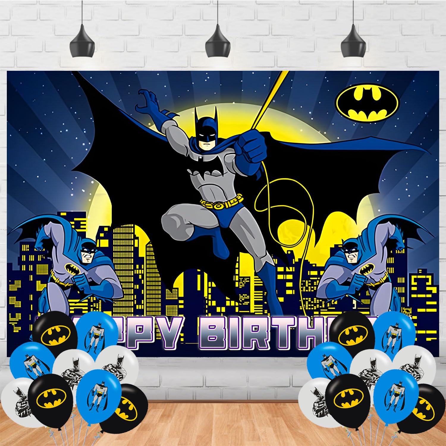 Bat Hero Backdrop Banner Hero Man Birthday Decoration for Bat Themed Party Backdrop Photo Background Wall Decor Birthday Banner