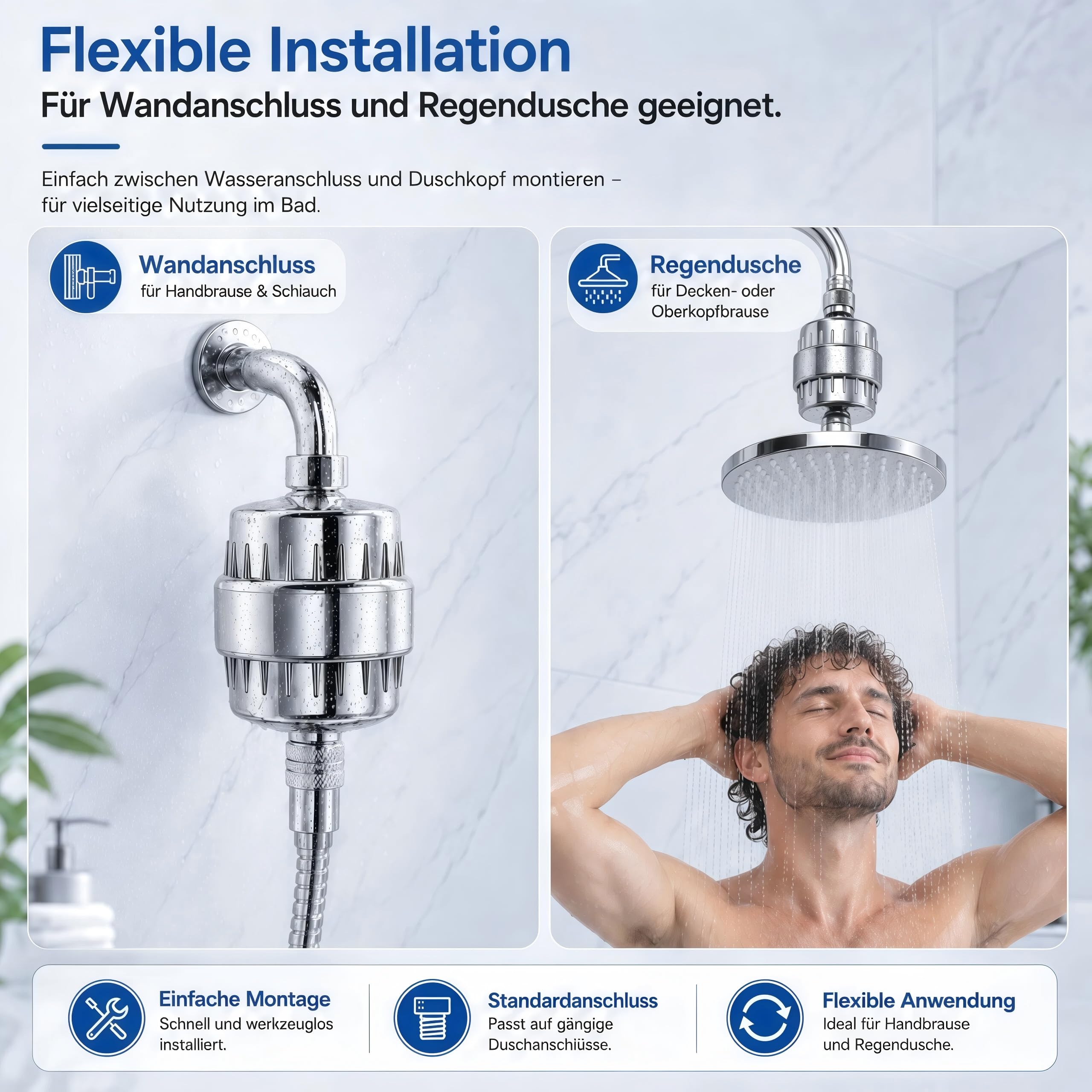 2 Shower Filter & Duschfilter 36-Stufen mit 4 Filterpatronen
